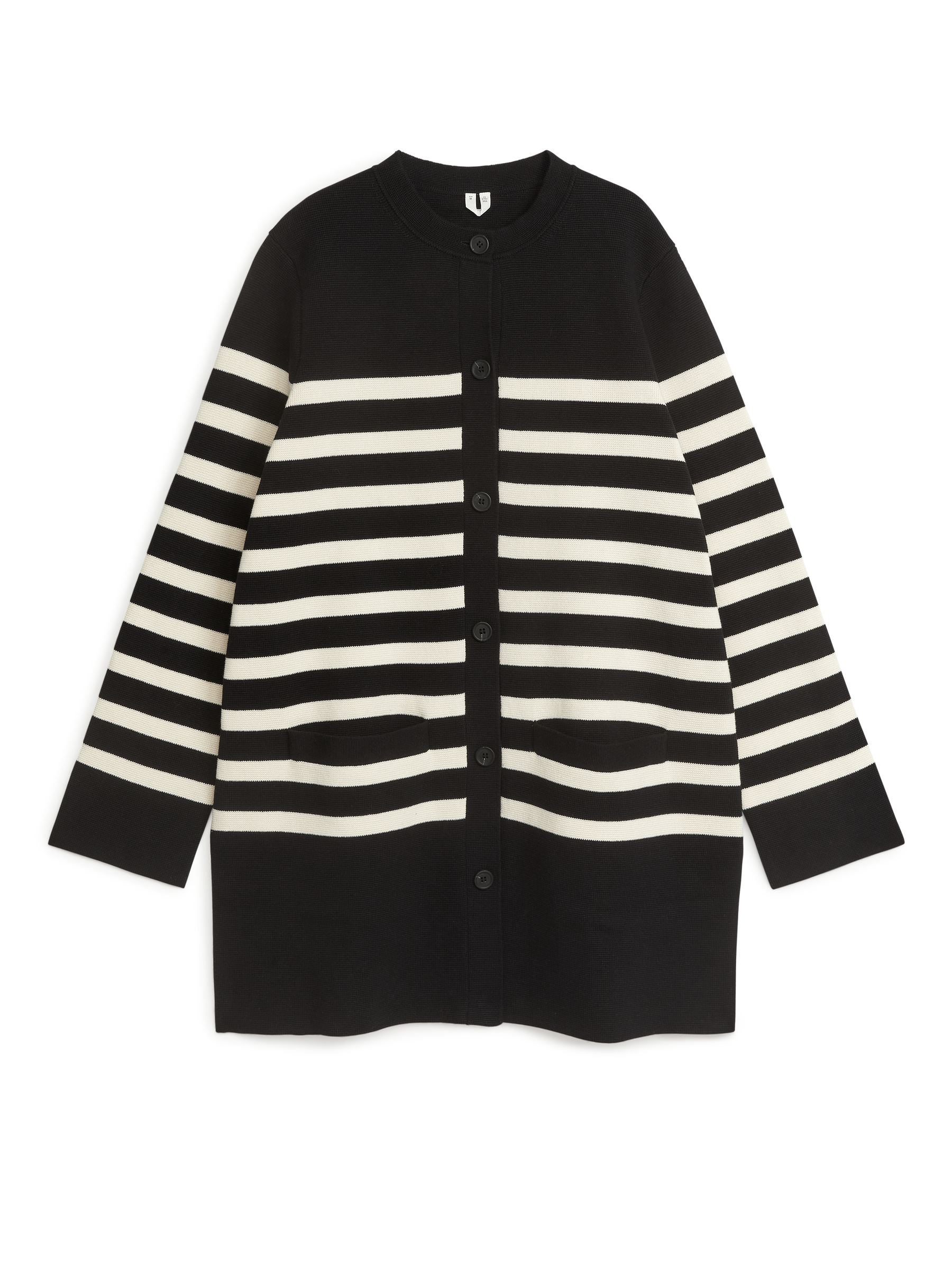 Cárdigan de algodón de corte oversized - Blanco/negro - Oversized - Women - StillMedia/DescriptiveStillLife - 1