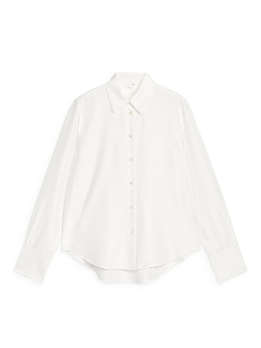 Washed Silk Shirt-#F4F3E9-13167