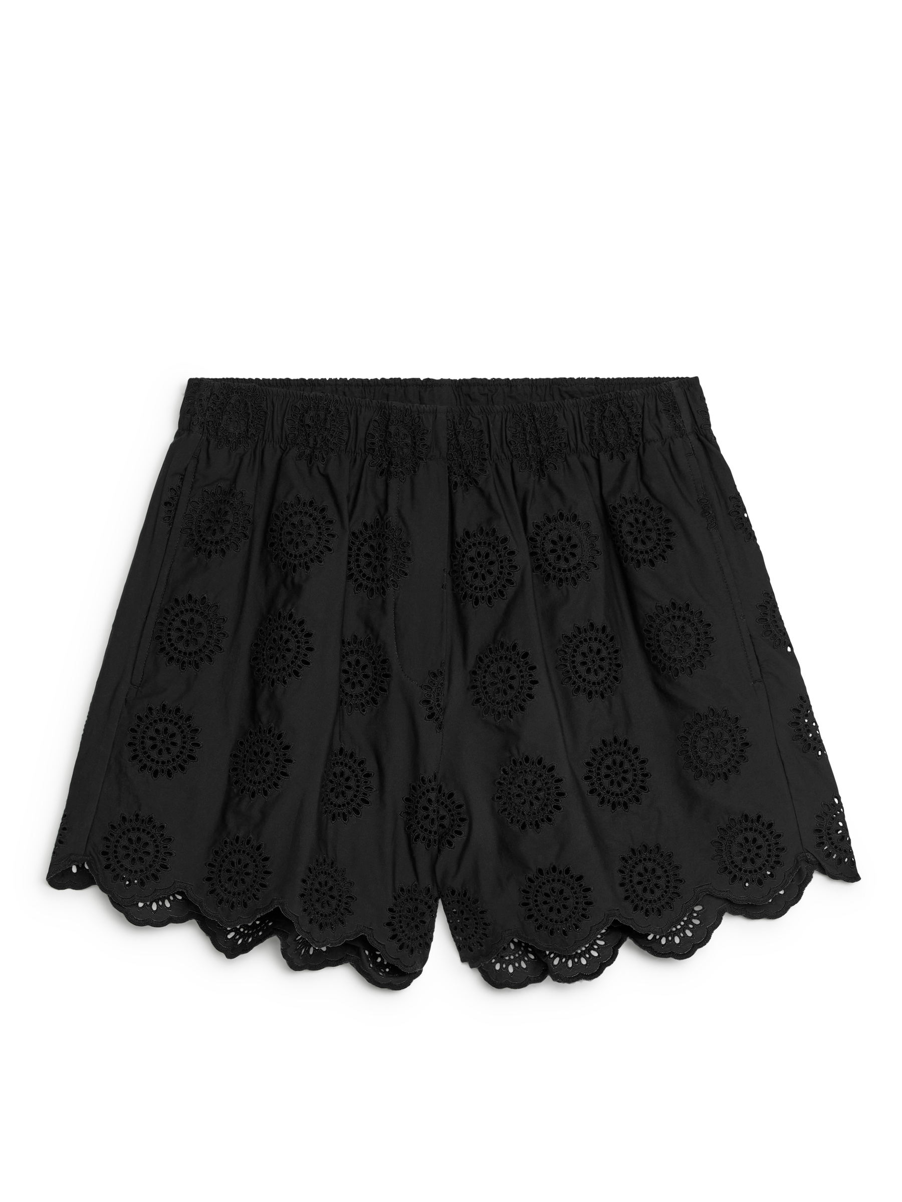 Shorts mit Lochstickerei - Schwarz - Regular Fit - Damen - StillMedia/DescriptiveStillLife - 1