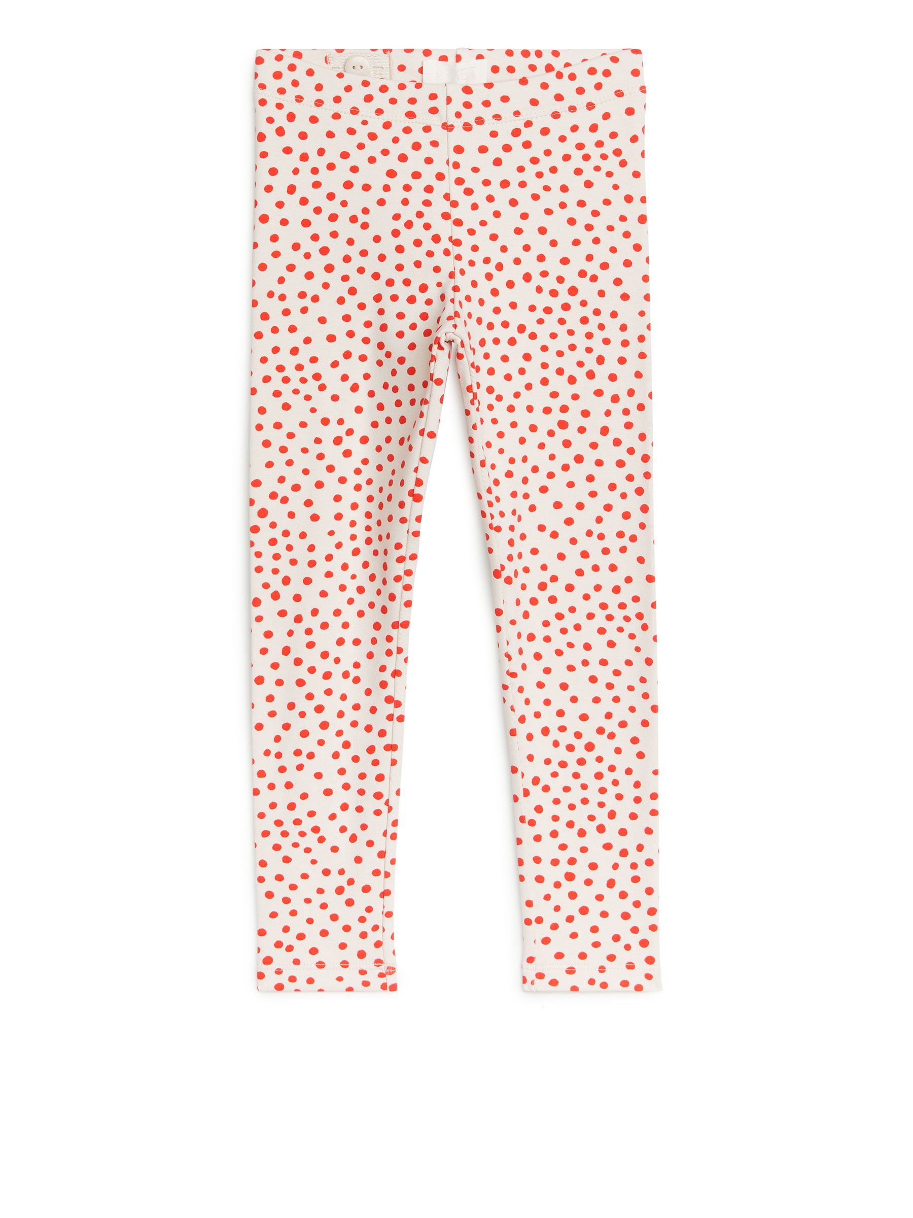 Dżersejowe legginsy - Off White/Orange - Wąski fason - Children - StillMedia/DescriptiveStillLife - 2