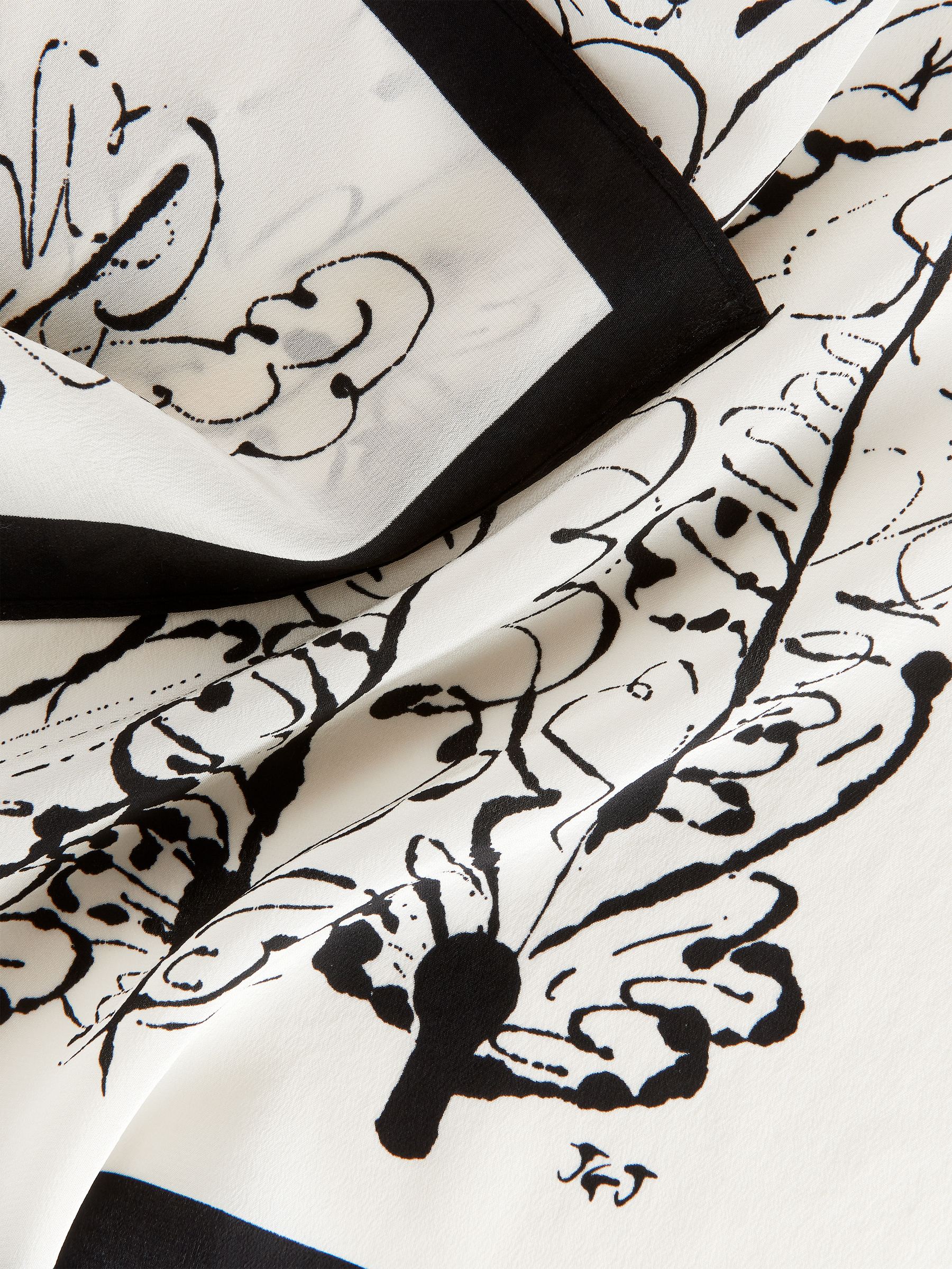 Bedrucktes Seidentuch - Schwarz/Cremeweiß - Damen - StillMedia/DescriptiveDetail - 2