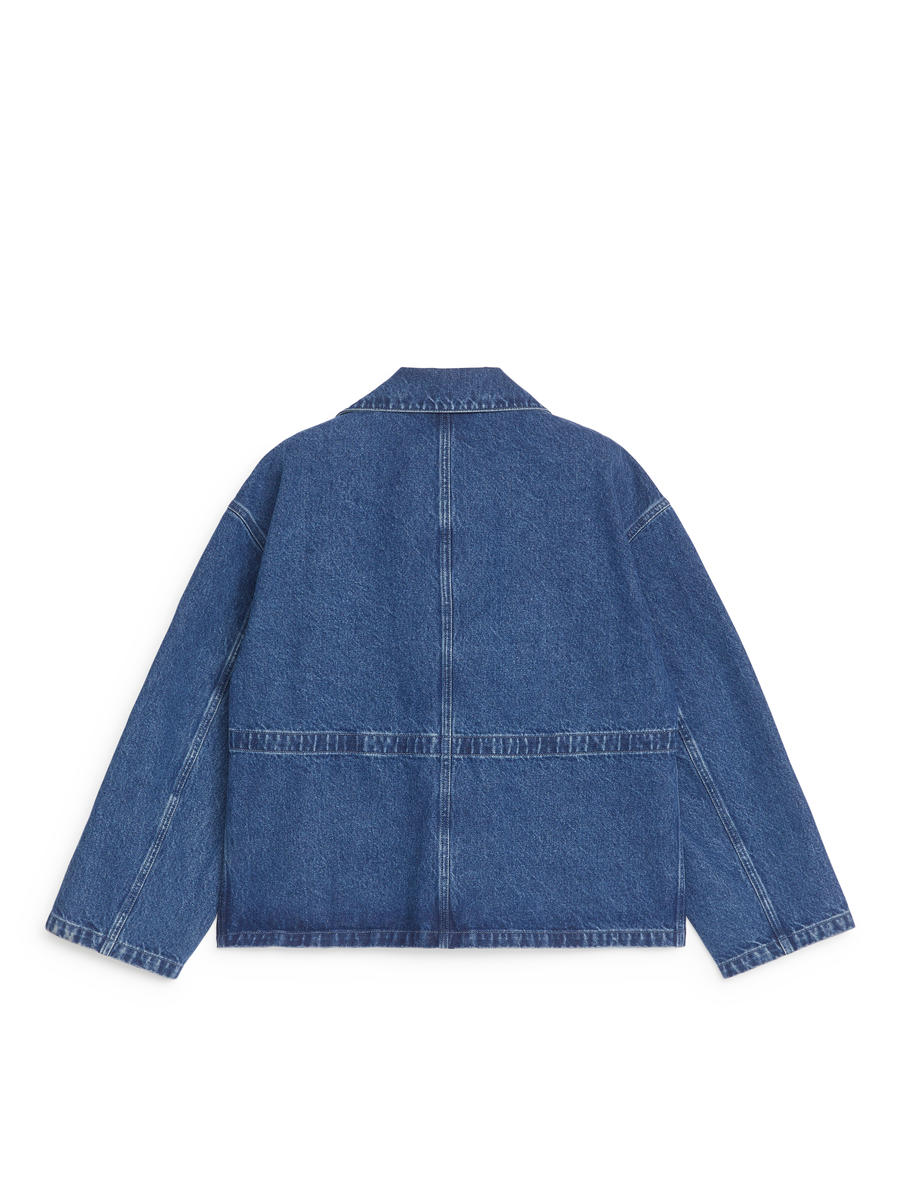 Utility Denim Jacket-#3E558F-7101