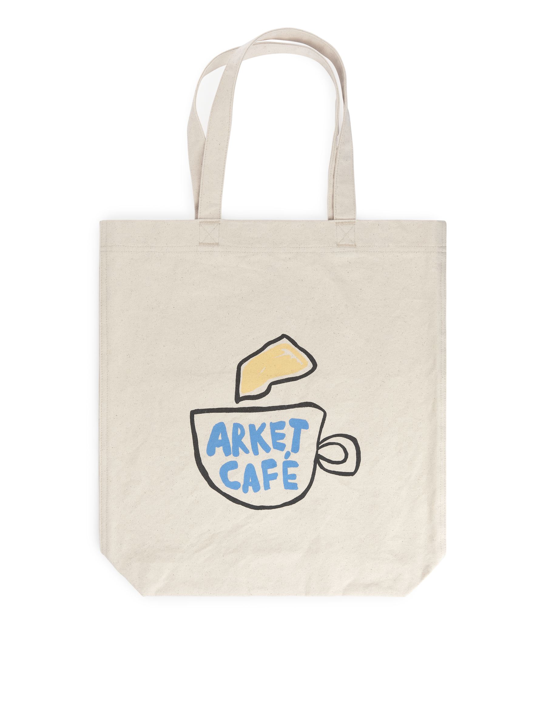 Bolso tote de lona ARKET CAFÉ - Blanco/taza - Café - StillMedia/DescriptiveStillLife - 1