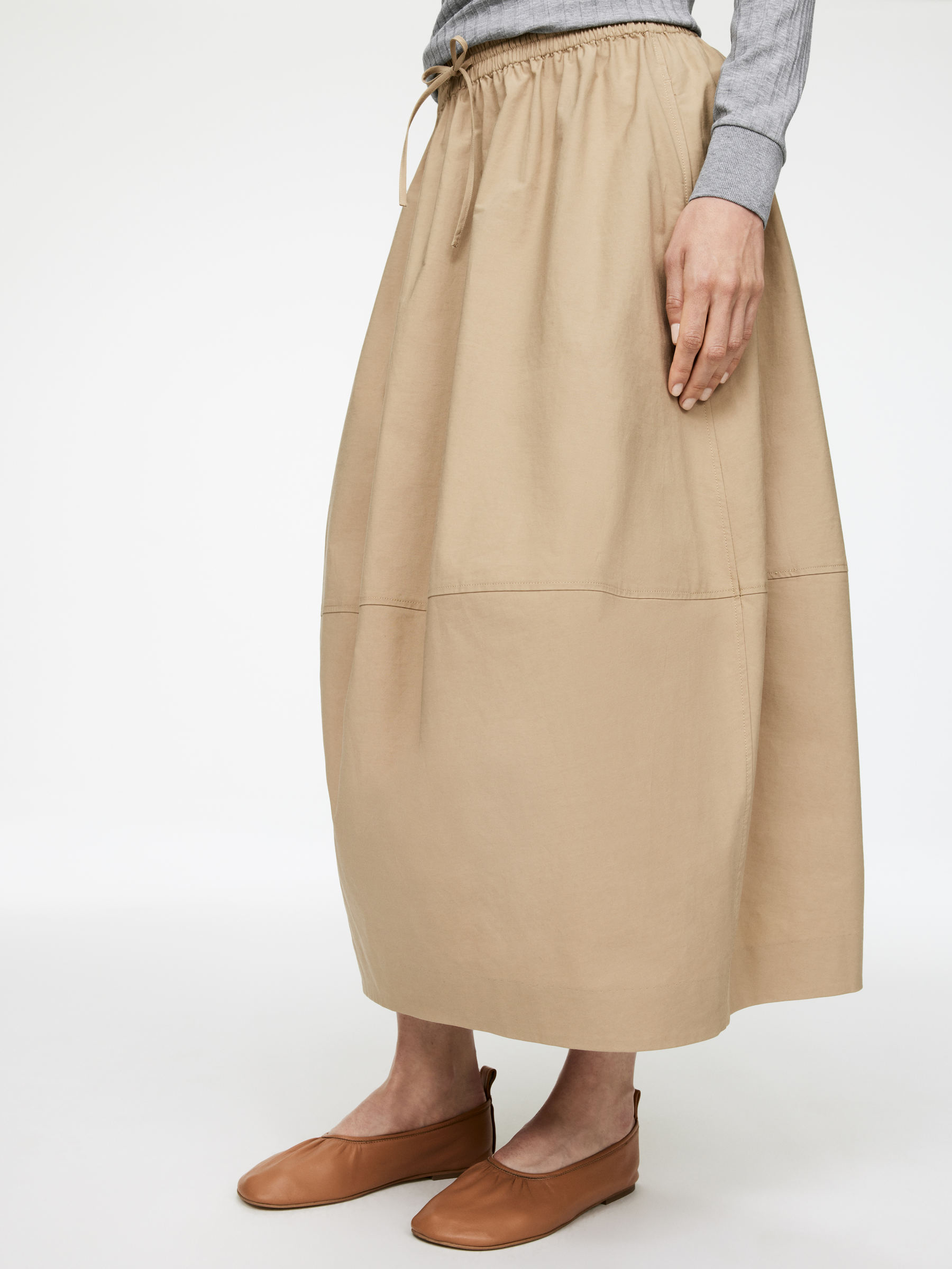 Cotton Midi Skirt - Beige - Regular fit - Women - StillMedia/Lookbook - 5