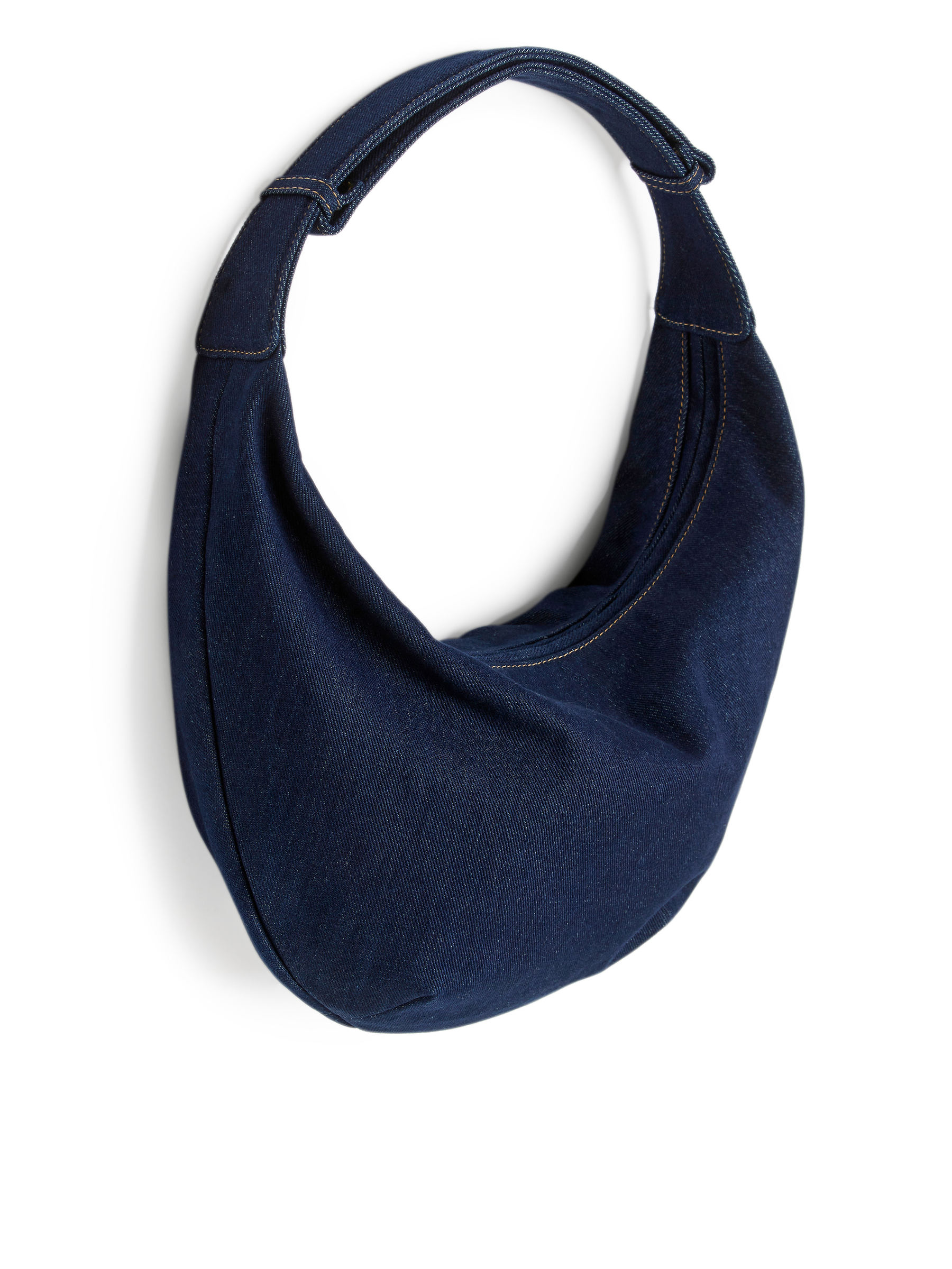 Zakrzywiona denimowa torba - Ciemnoniebieski - Women - StillMedia/DescriptiveStillLife - 1