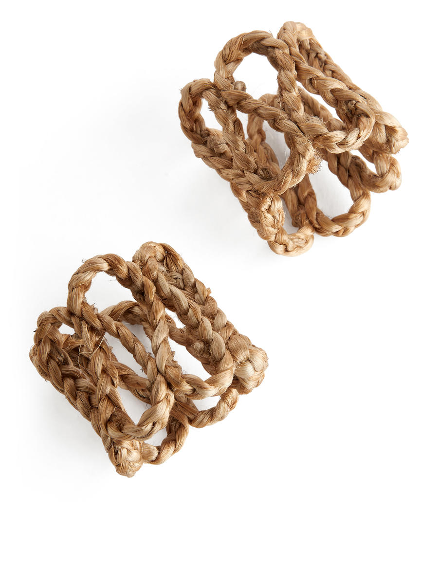 Napkin Rings Set of 2 - Beige - Homeware - 1205055001