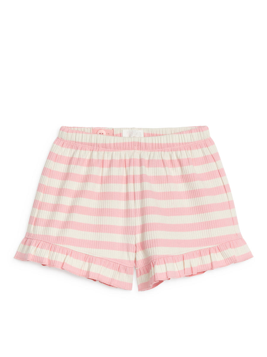 Shorts mit Rüschen - Weiß/Rosa - Relaxed Fit - Children - 1238560001