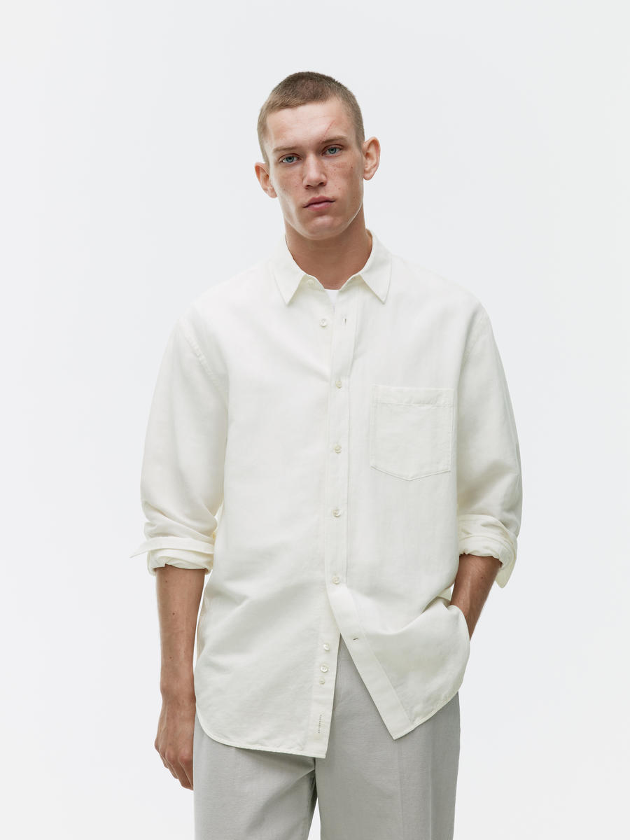 Relaxed Linen-Cotton Shirt - Off White - Relaxed fit - Men - 1231006001