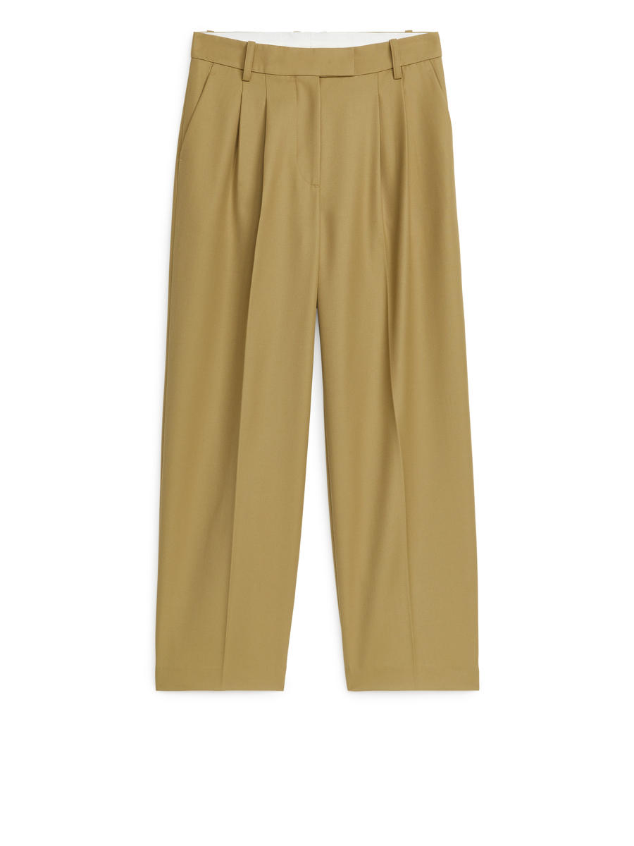 Wide Twill Trousers-#94845D-7078