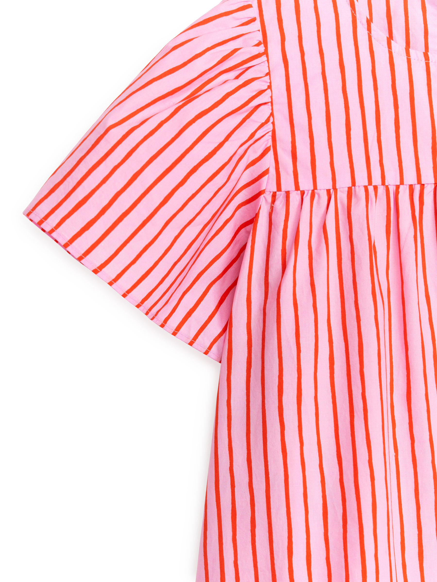 Cotton Poplin Dress - Pink/Red - Relaxed fit - Children - StillMedia/DescriptiveDetail - 3