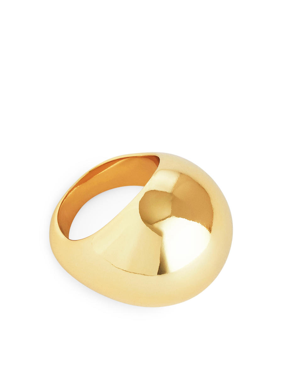 Gold-Plated Chunky Sphere Ring - Gold - Women - 1199699001