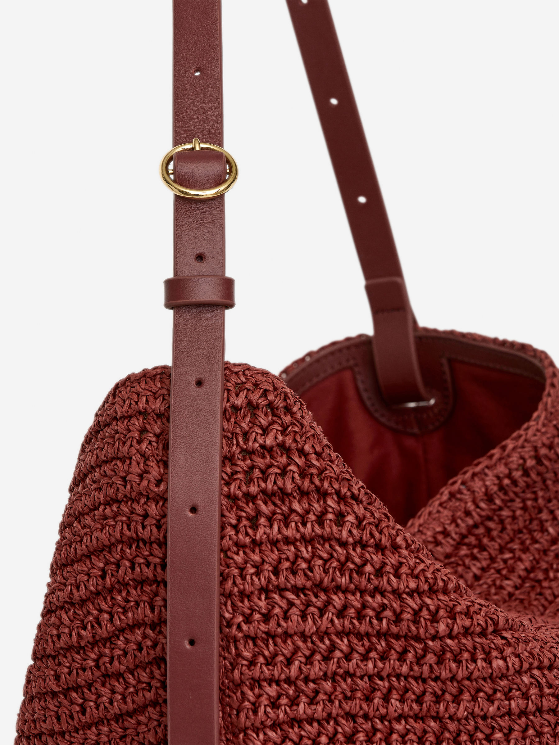 Lined Straw Bag - Reddish Brown - Women - StillMedia/DescriptiveDetail - 4