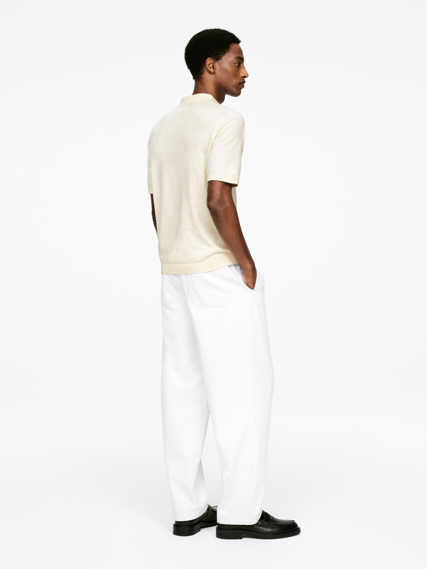 Polo en lin et coton - Blanc cassé - Homme - StillMedia/Lookbook - 25
