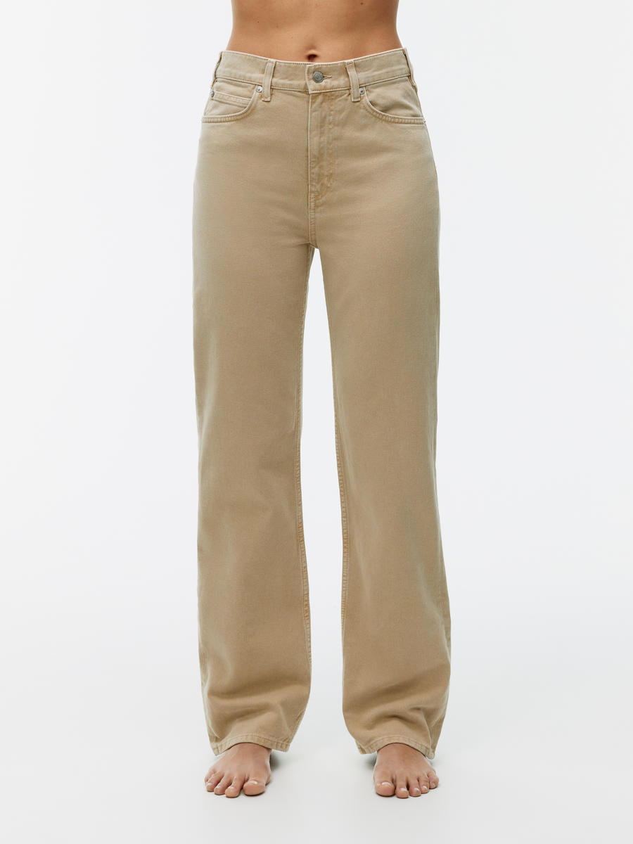 POPLAR Mid Relaxed Jeans - Beige - Slim fit - Women - 1217557003