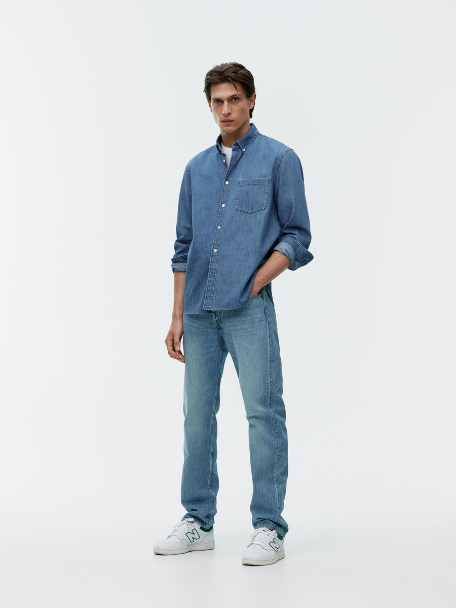 Chemise en jean - Bleu délavé - Regular fit - Homme - 1187977001