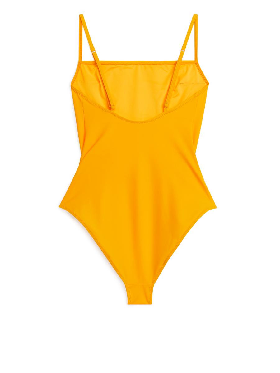 Square-Neck Swimsuit - Dark Yellow - Regular fit - Women - 1043225005