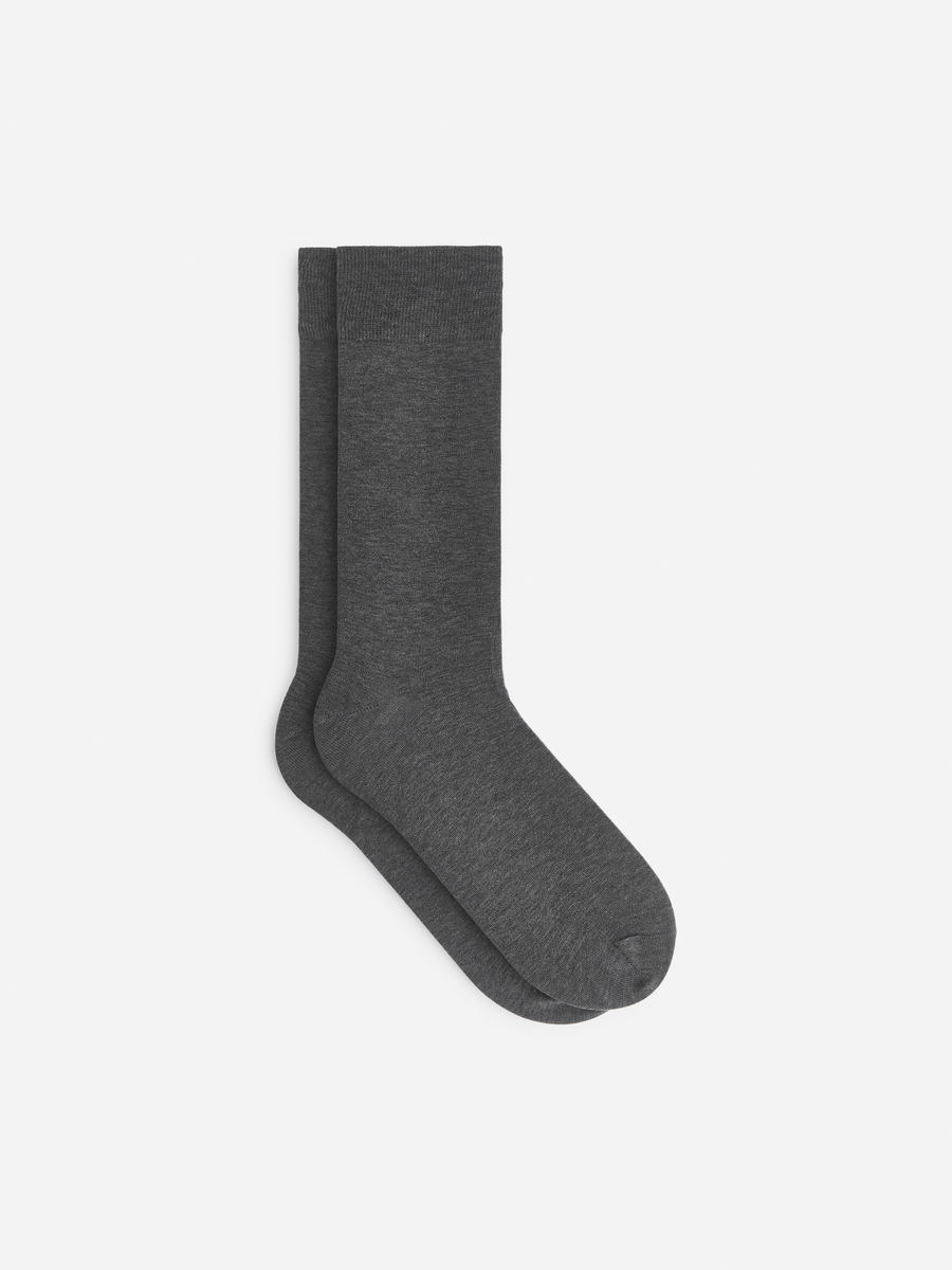 Merzerisierte Baumwollsocken-Grau-12693