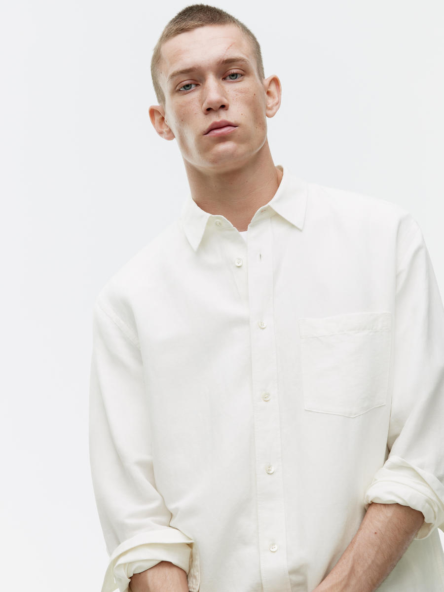 Relaxed Linen-Cotton Shirt - Off White - Relaxed fit - Men - 1231006001