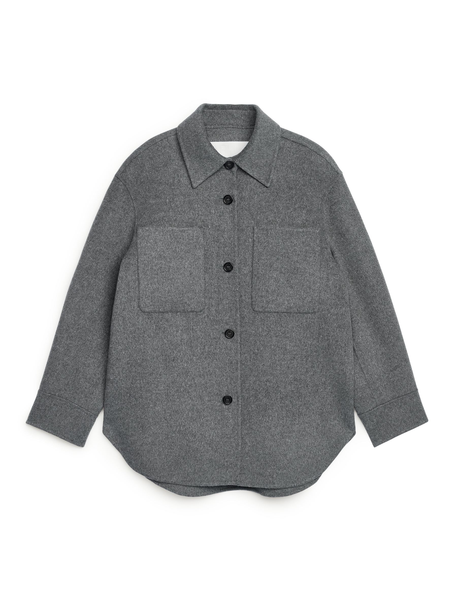 Relaxed Wool Overshirt - Grey - Loose fit - Women - StillMedia/DescriptiveStillLife - 1