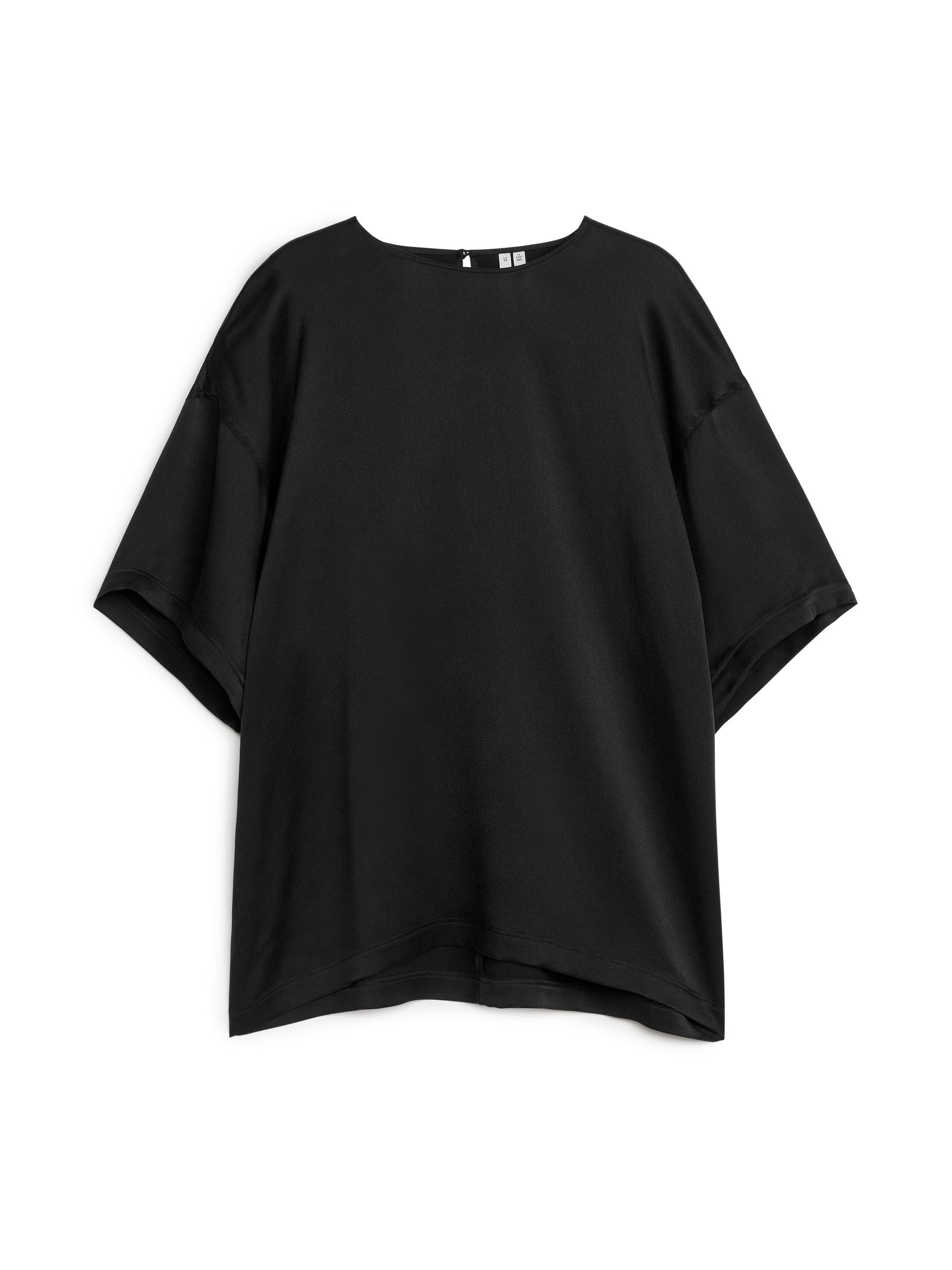 Oversized Silk T-Shirt - Black - Oversized - Women - 1225911002