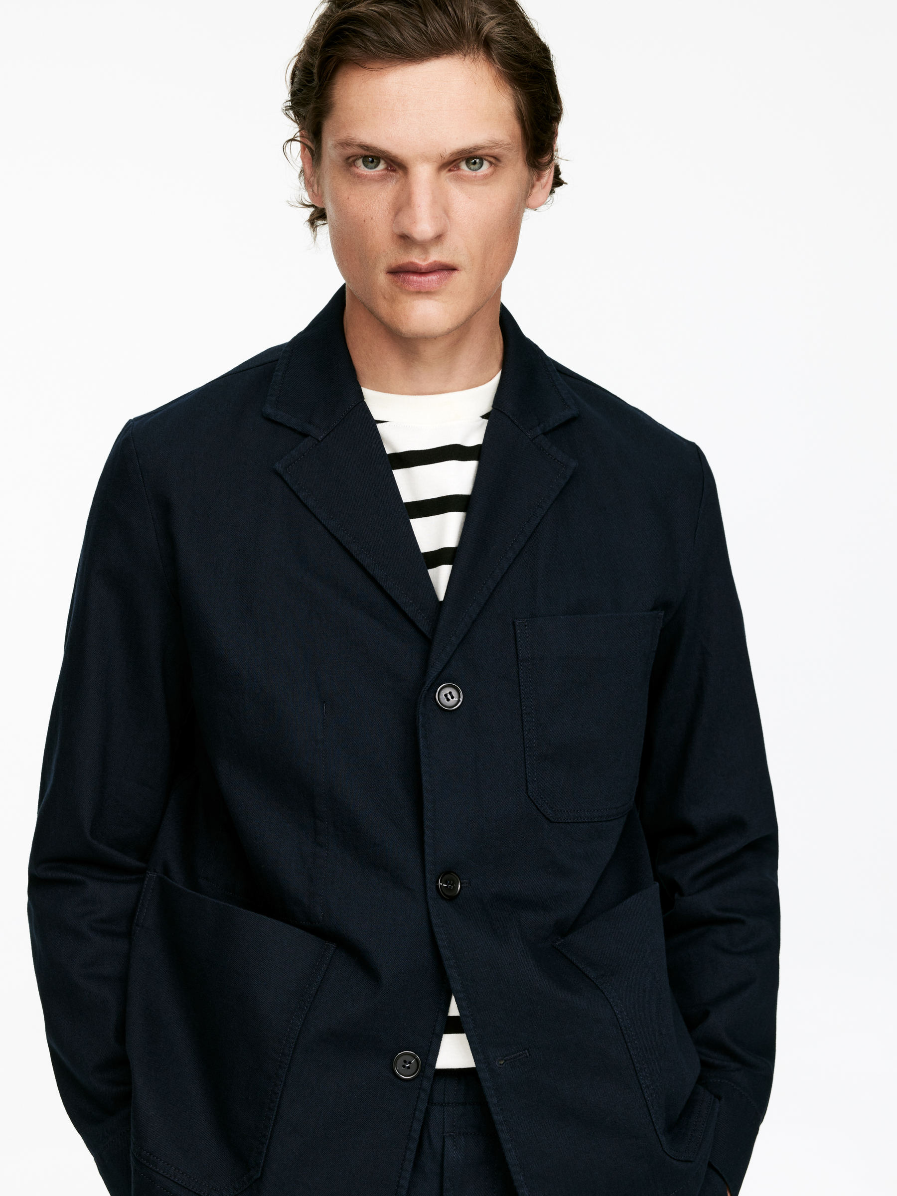 Cotton Linen Blazer - Dark Blue - Regular fit - Men - StillMedia/Lookbook - 12