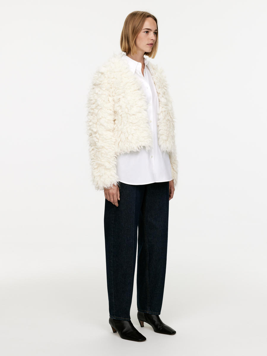 Faux Fur Cardigan-#F2E8D6-12535