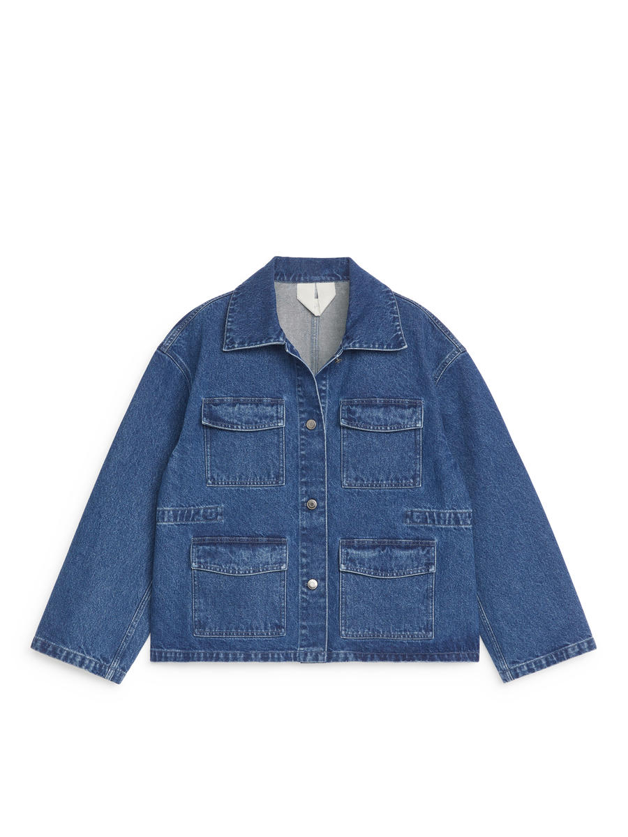 Utility Denim Jacket-#3E558F-7101