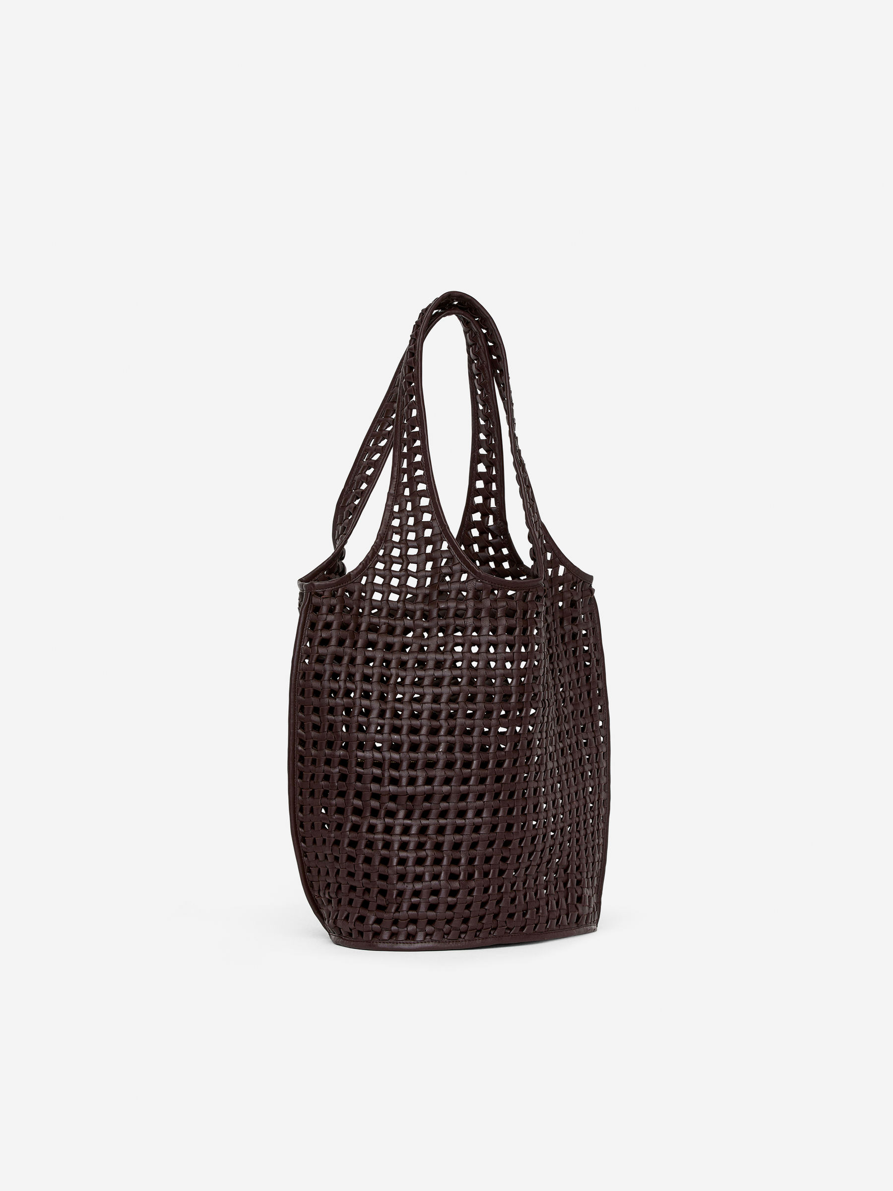 Slouchy Leather Tote - Dark Brown - Women - StillMedia/DescriptiveStillLife - 3