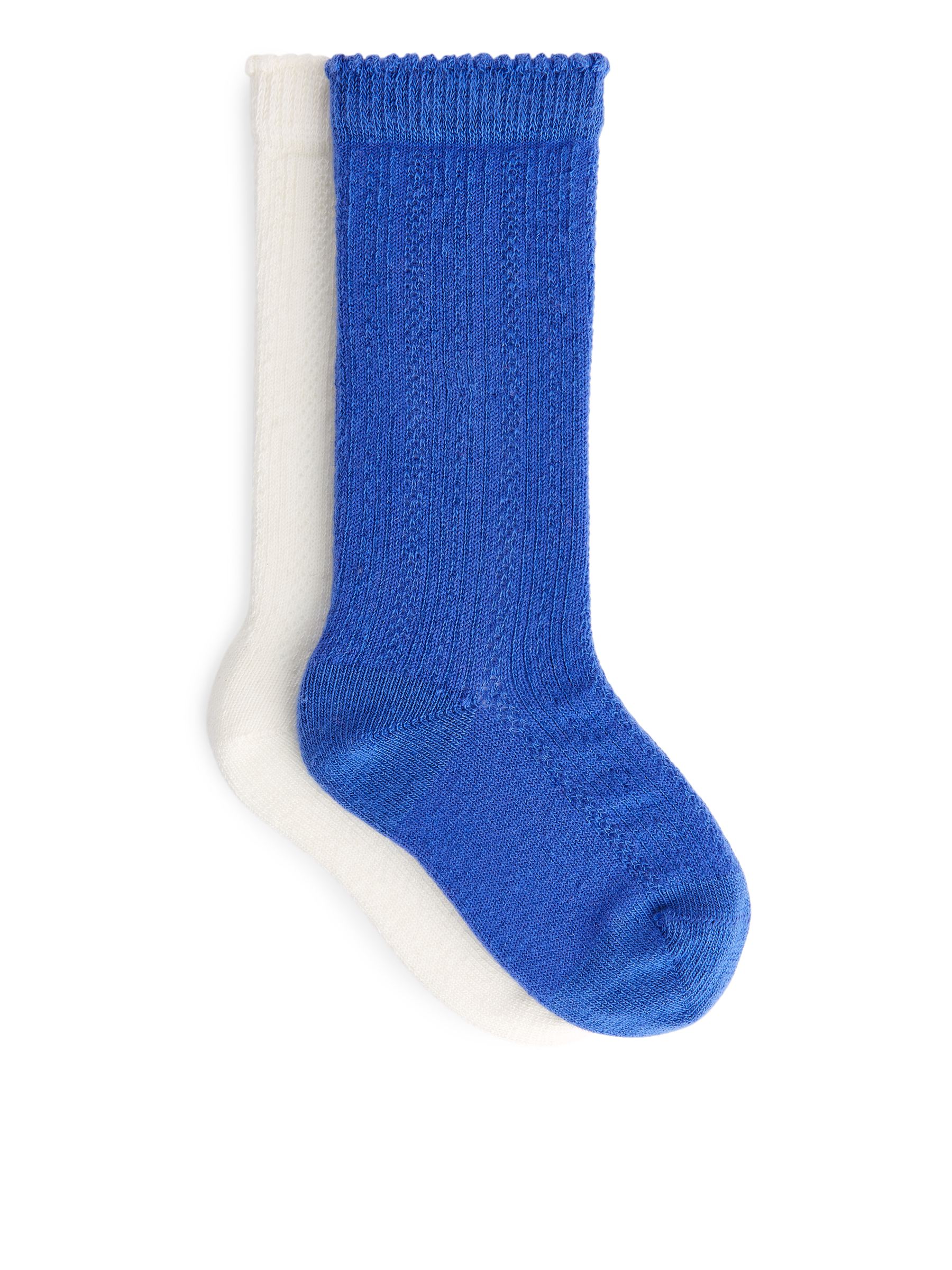 Pointelle Socks, 2 Pairs - Blue/White - Children - StillMedia/DescriptiveStillLife - 1