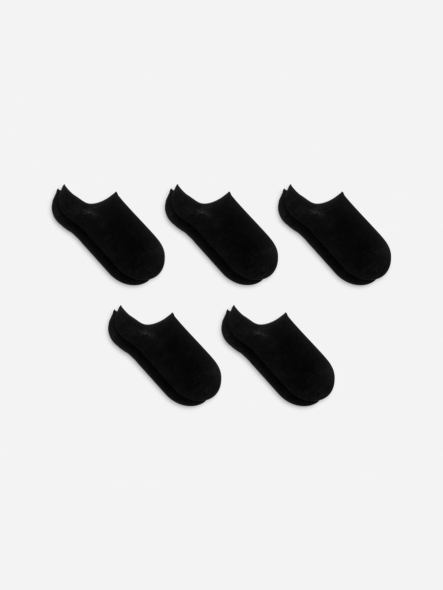 Sneaker Socks, 5 Pairs-Black-8551