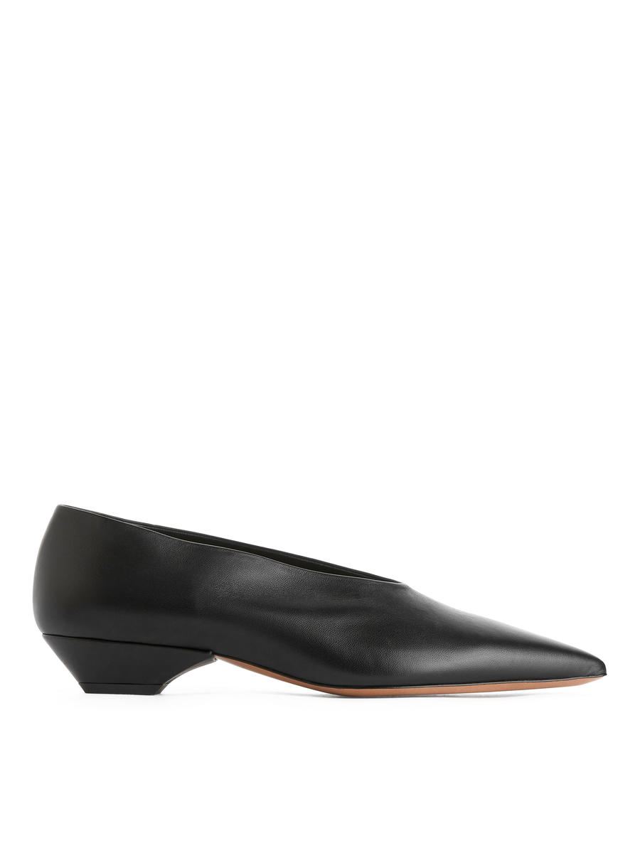 Pointy Leather Pumps-#272628-13101