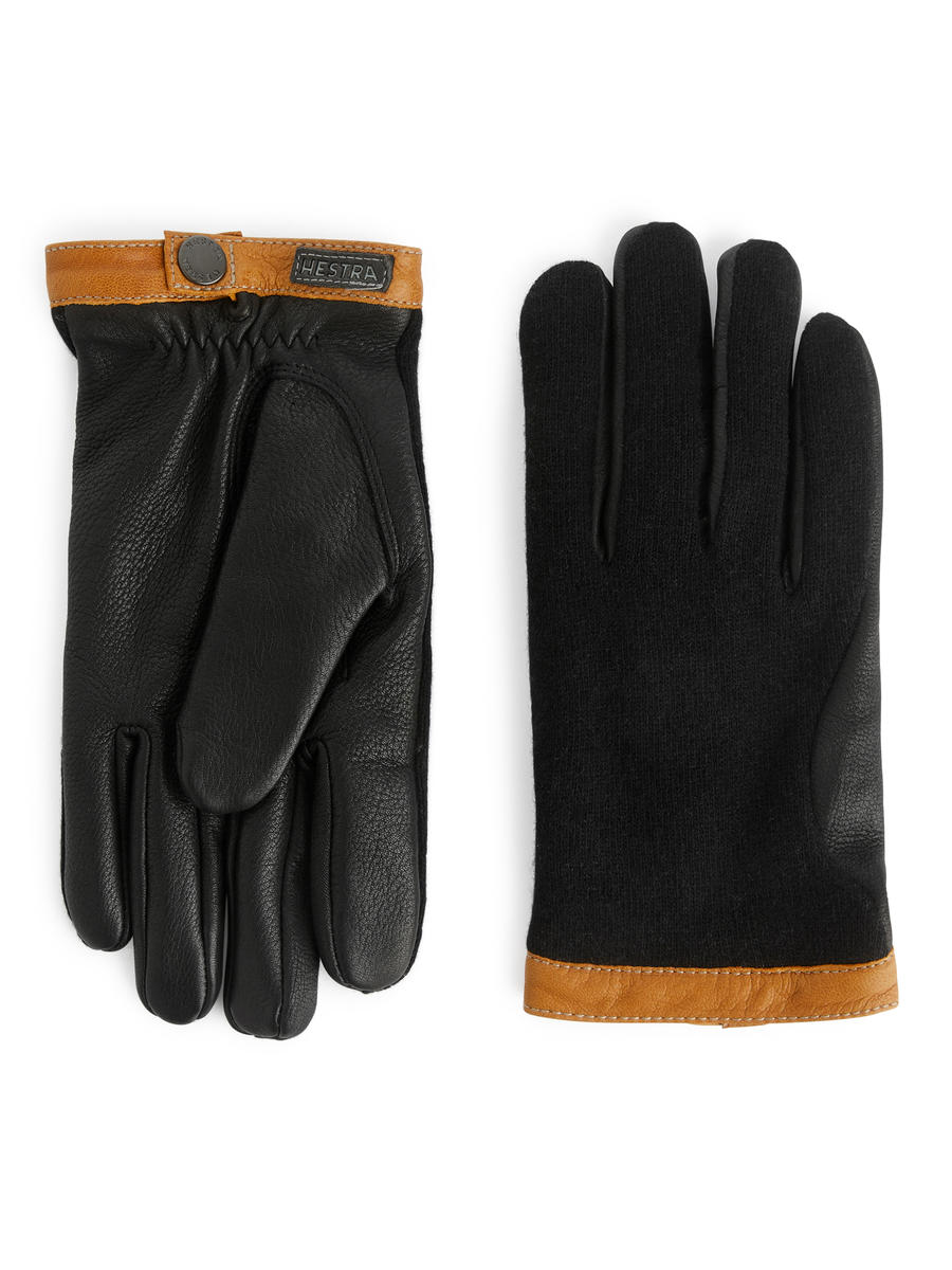 Hestra Deerskin Wool Tricot Gloves-#272628-13148