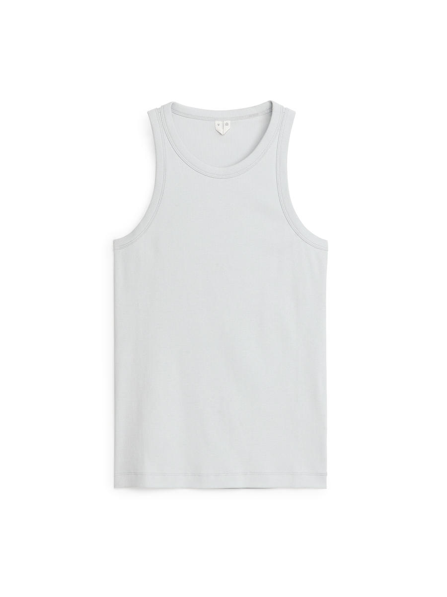 Rib Racer Tank Top-#BABFCC-28