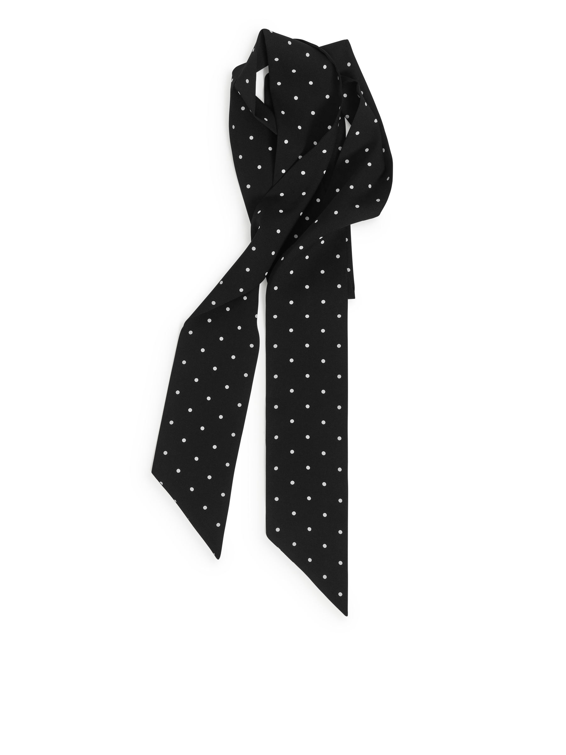 Long Silk Scarf - Black/White - Women - StillMedia/DescriptiveStillLife - 1