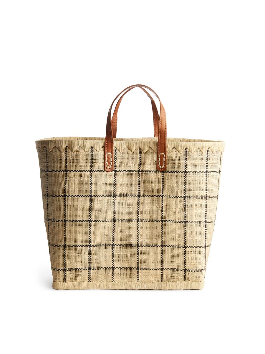 Petit panier en raphia A World of Craft - Beige / Noir - Femme - 0979395001