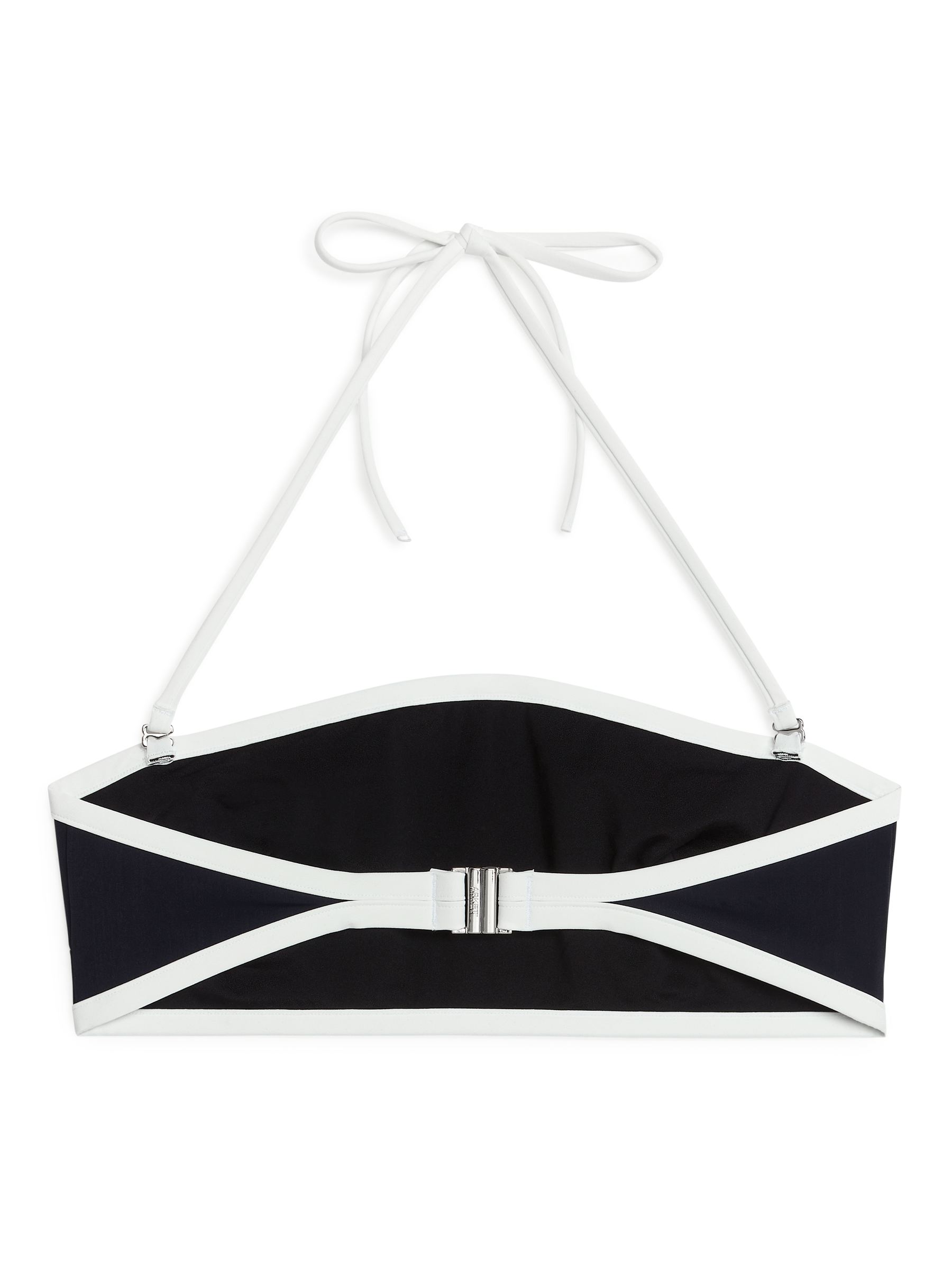 Top de bikini con cuello halter - Negro/blanco - Corte estándar - Women - StillMedia/DescriptiveStillLife - 1