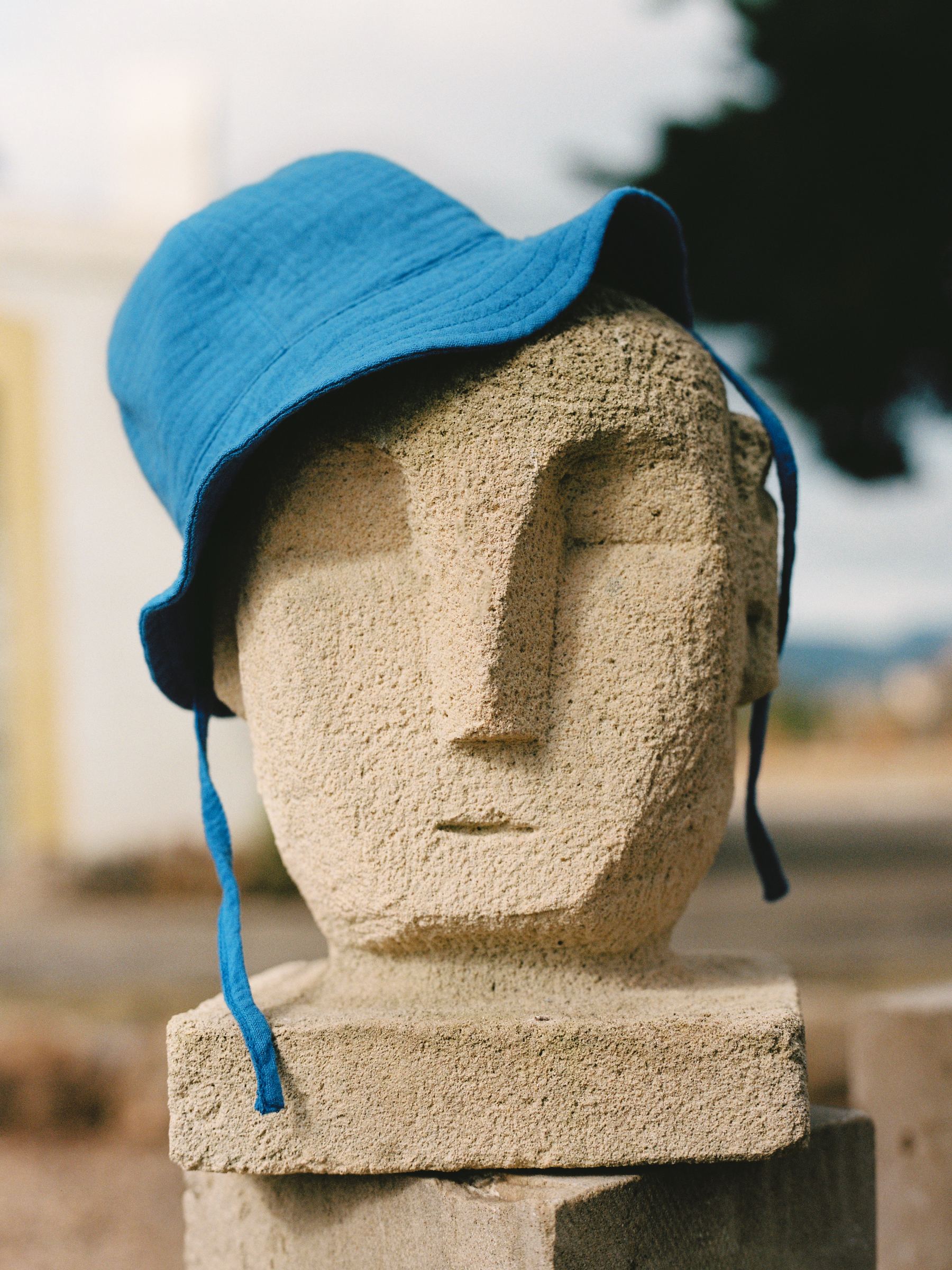 Cotton Muslin Sunhat - Bright Blue - Children - StillMedia/Environmental - 1