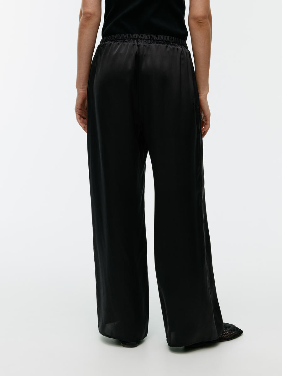 Silk Trousers-Black-11191