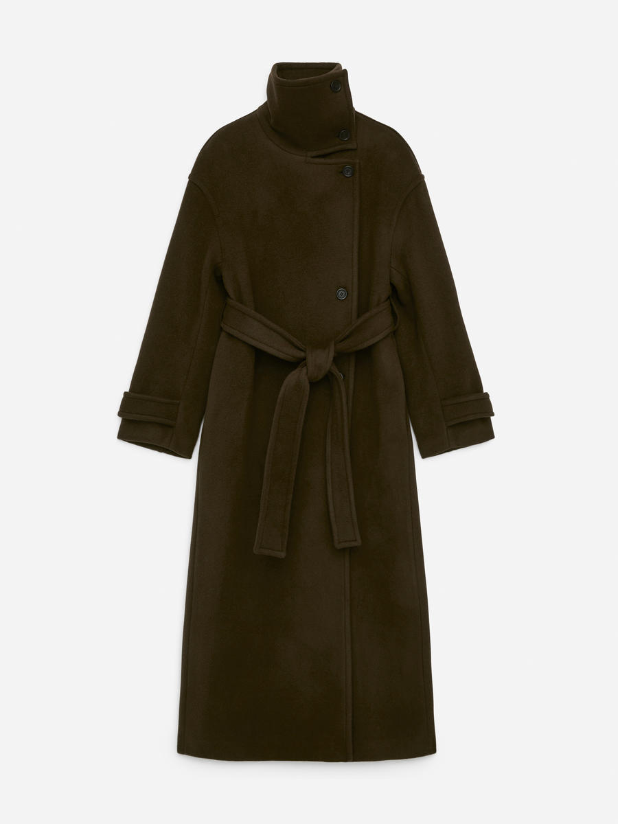 Oversized Wool-Blend Coat-#4F4C42-13495