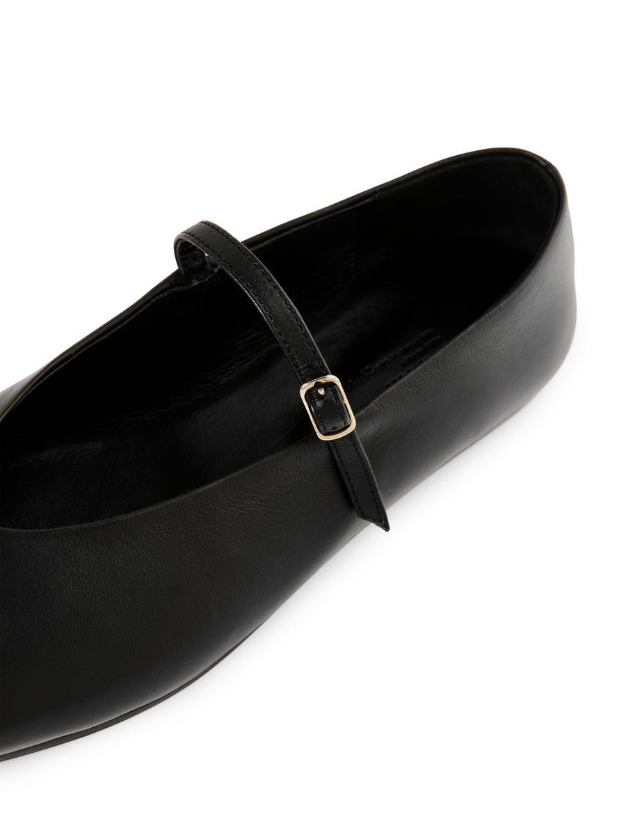 Leather Mary Jane Flats - Black - Women - 1228896001