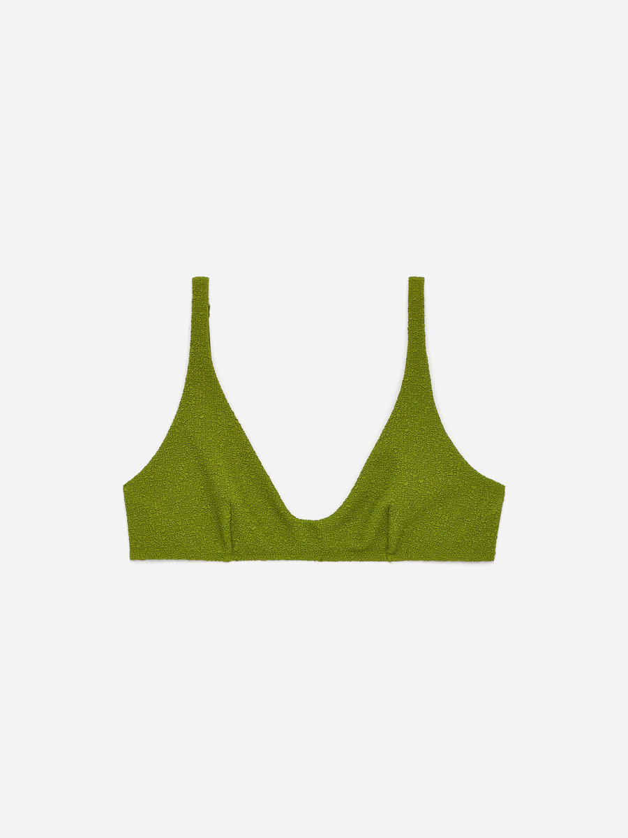 ARKET Women's  Textured Bikini Top Green,  size 32