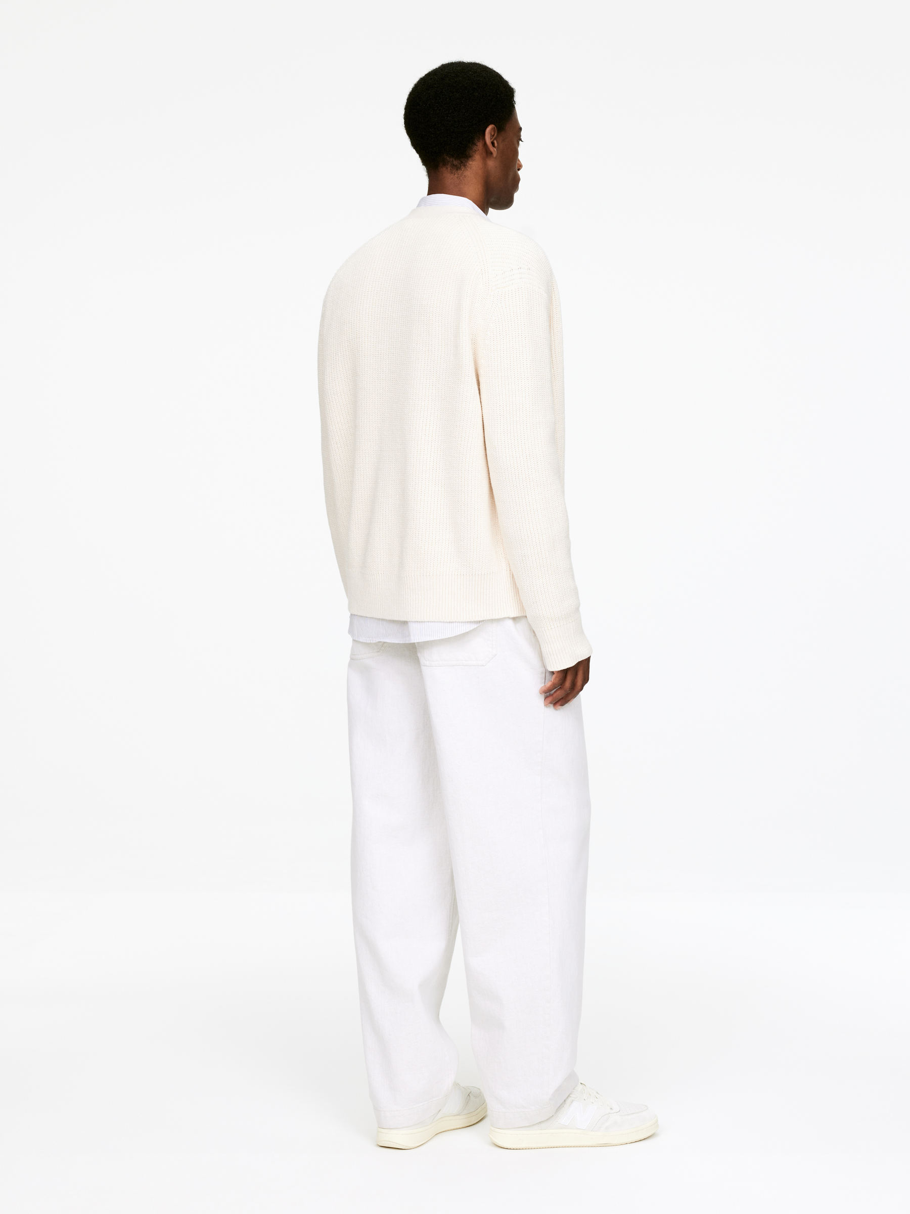 Cardigan en mélange de lin - Blanc cassé - Homme - StillMedia/Lookbook - 10
