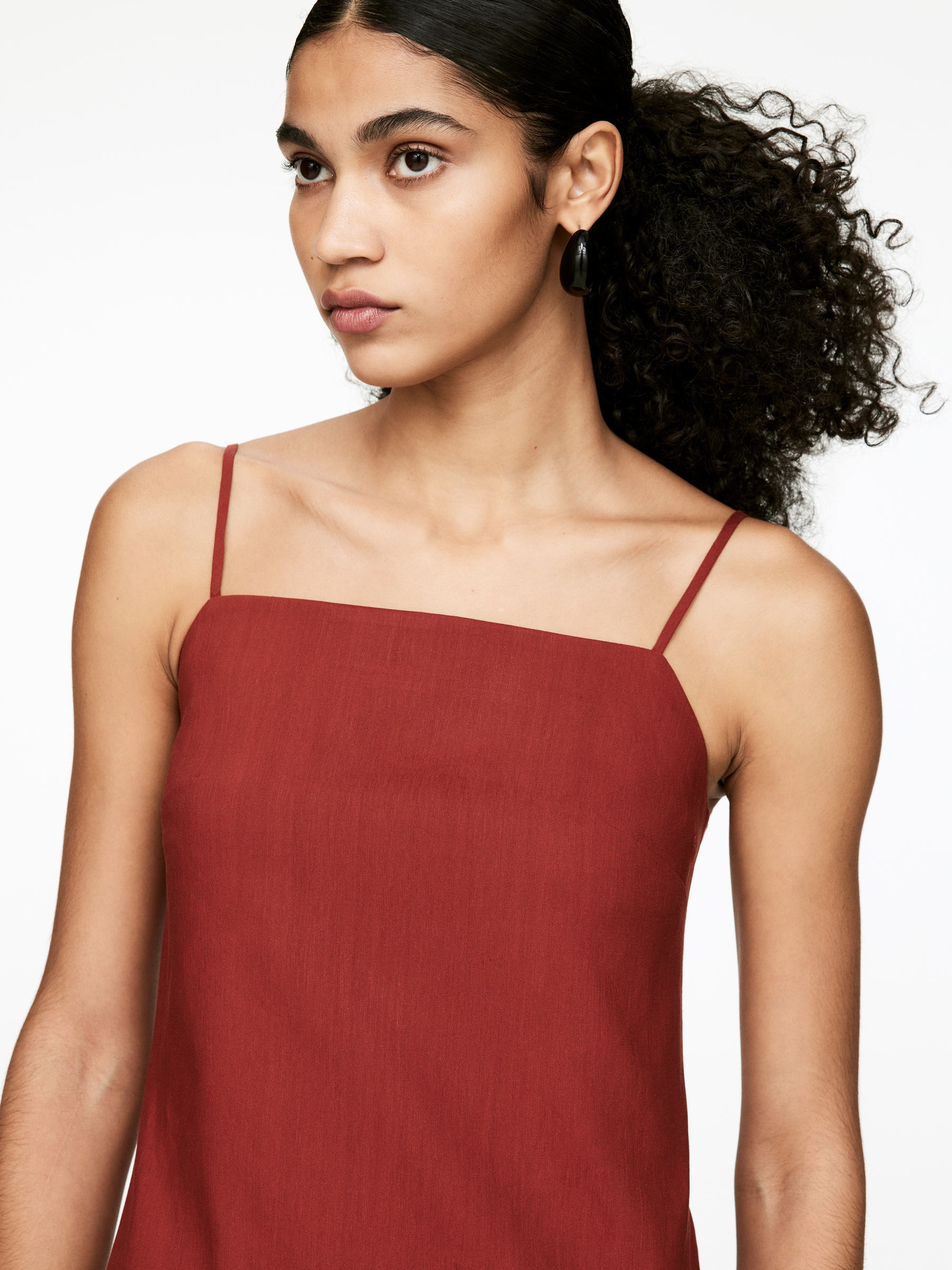 Linen-Blend Strap Dress - Rust - Slim fit - Women - StillMedia/Lookbook - 3