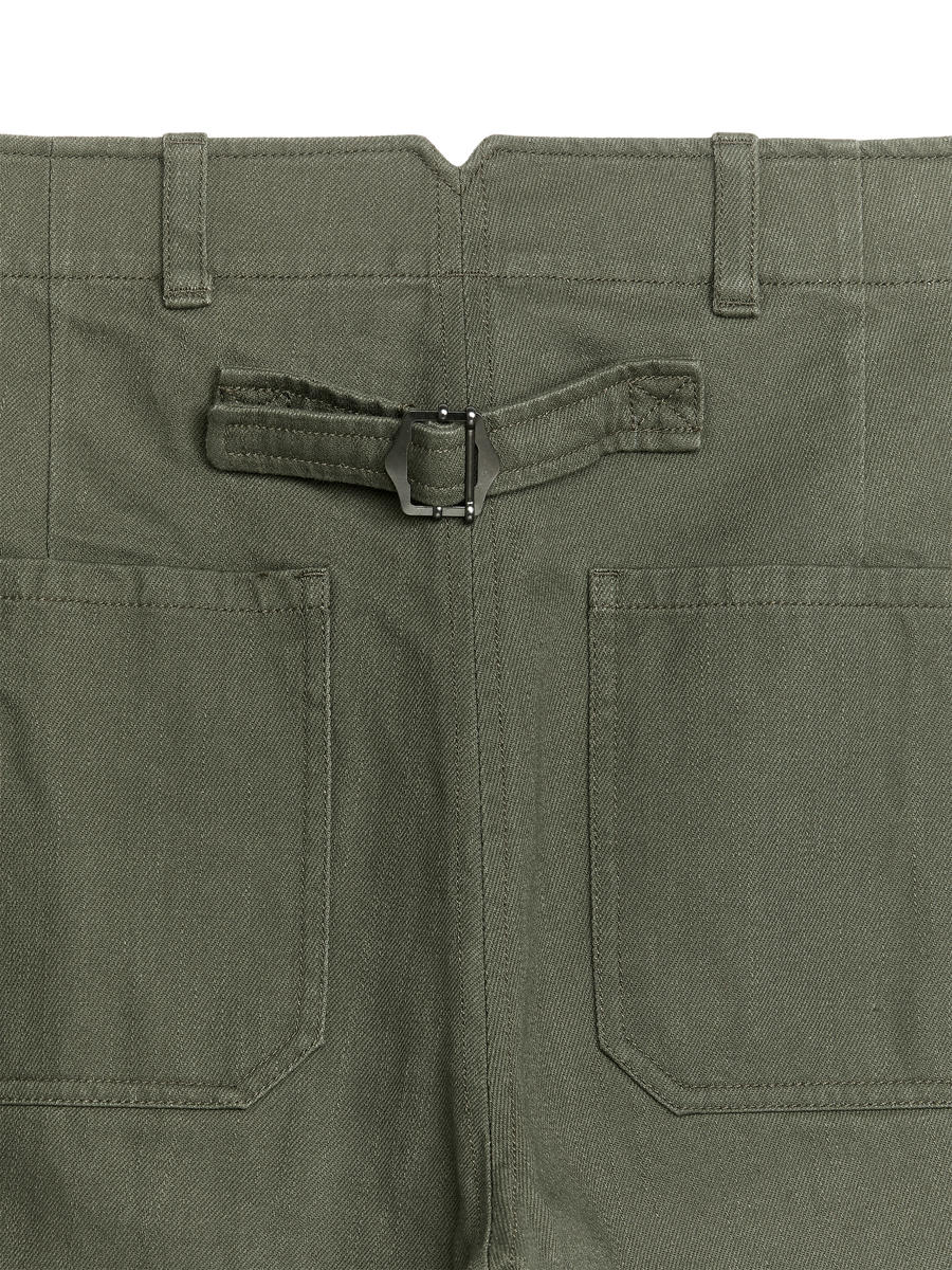 BuckleBack Cotton Trousers-#575549-5412