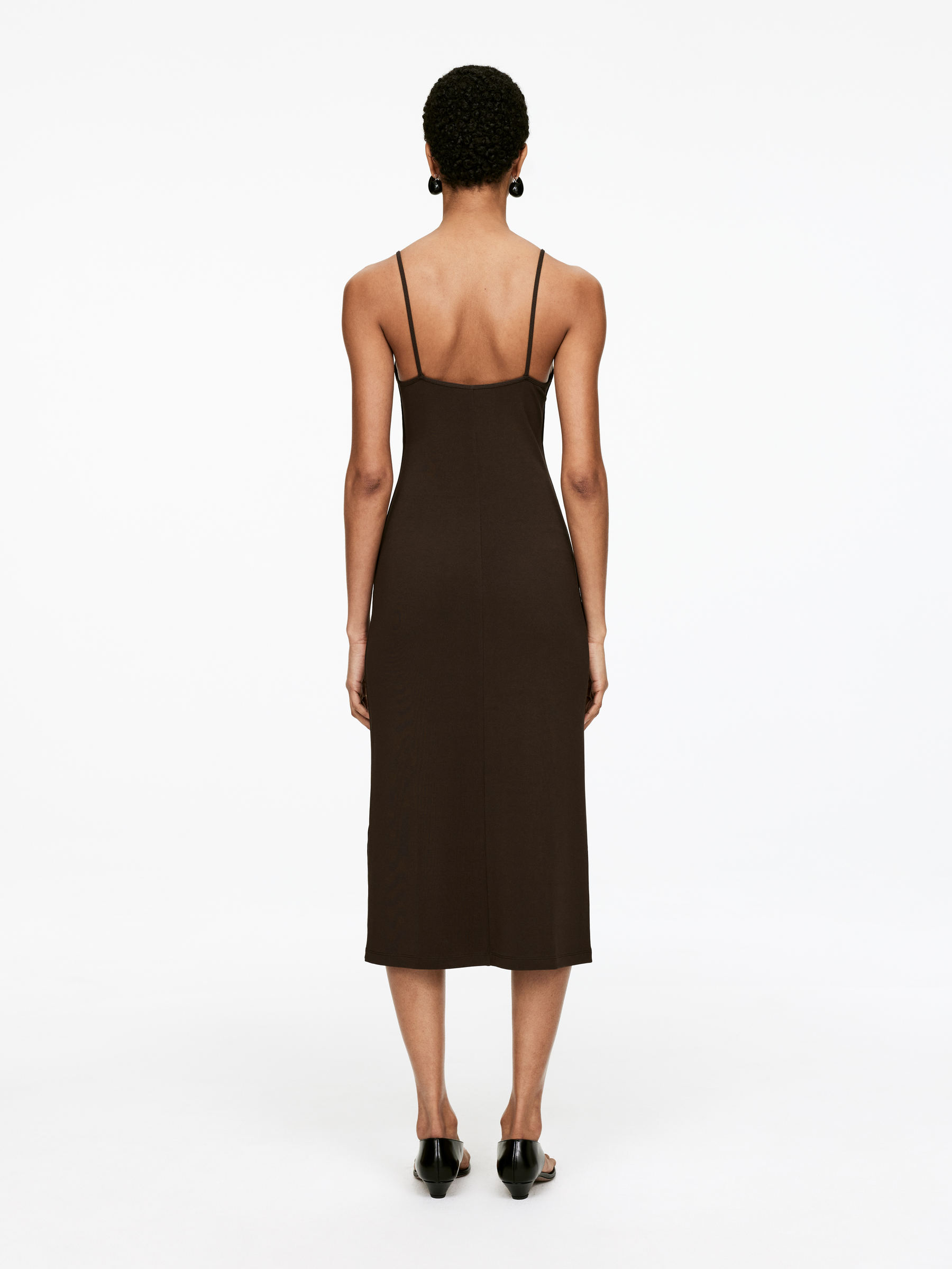 Rib Dress - Dark Brown - Slim fit - Women - StillMedia/Lookbook - 6