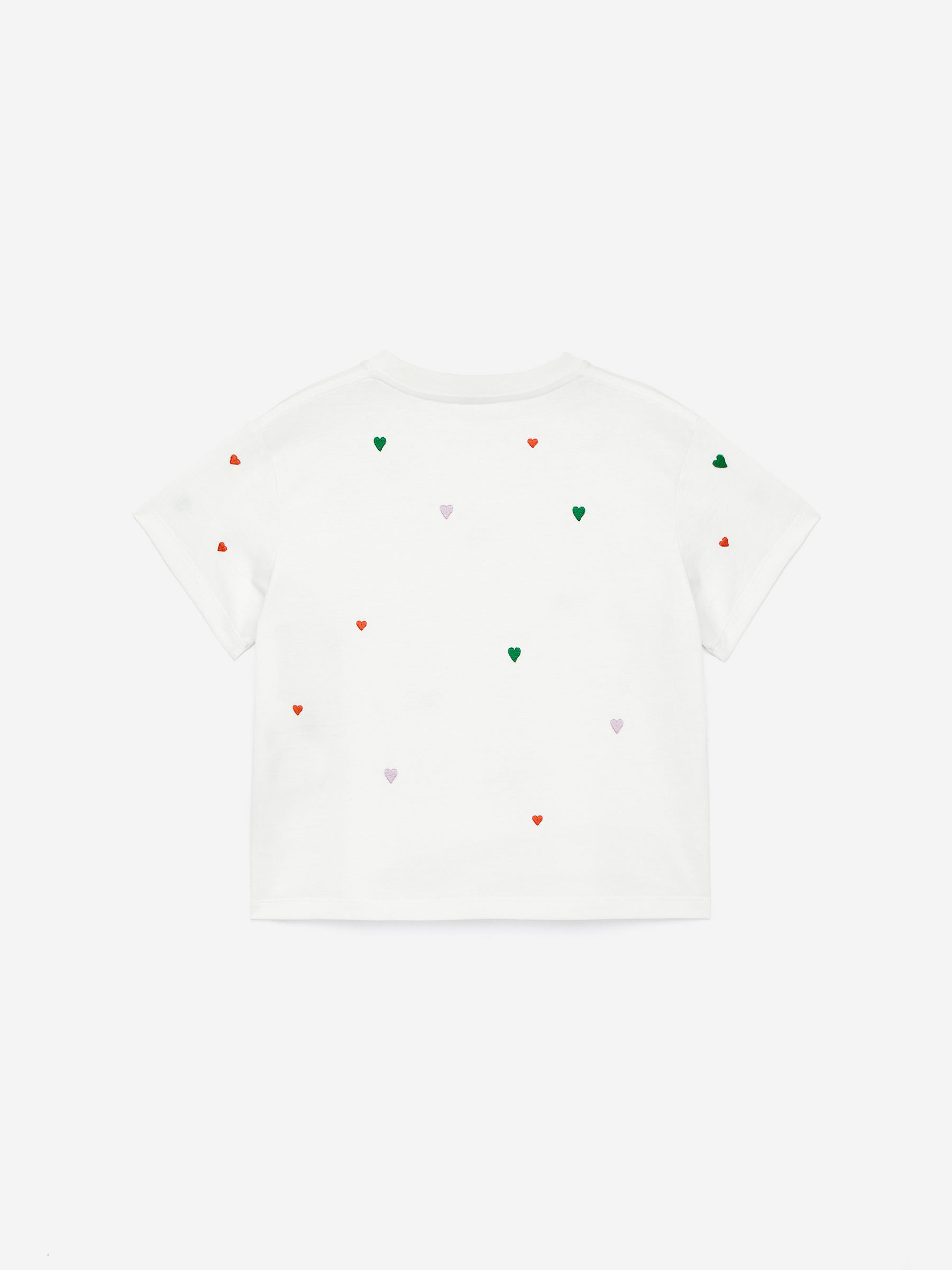 Embroidered T-Shirt - White/Hearts - Regular fit - Children - StillMedia/DescriptiveStillLife - 2