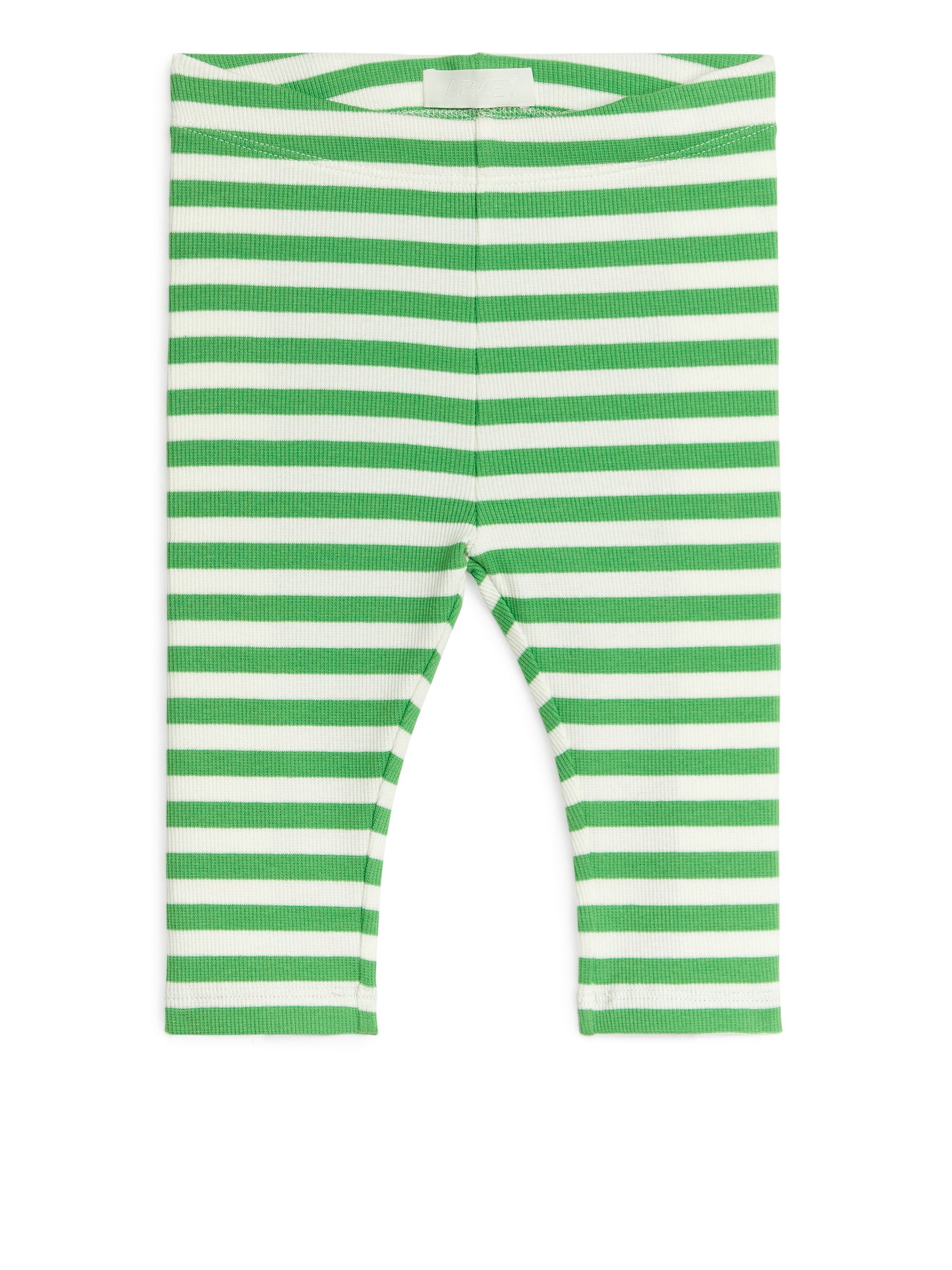 Gerippte Leggings - Grün/Weiß - Slim Fit - Kinder - StillMedia/DescriptiveStillLife - 1