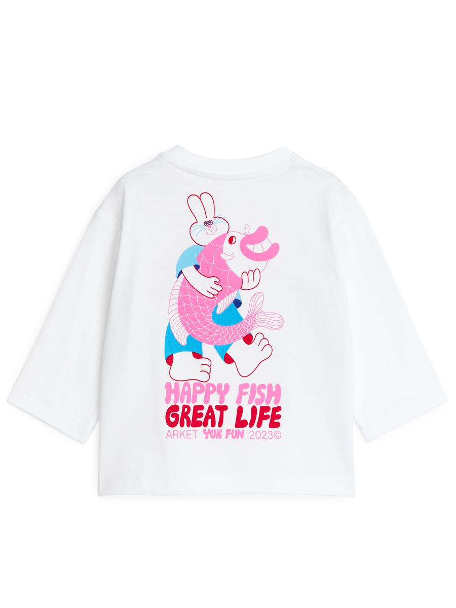 ARKET and YUK FUN Long-Sleeve T-Shirt-#FFFFFF-5232