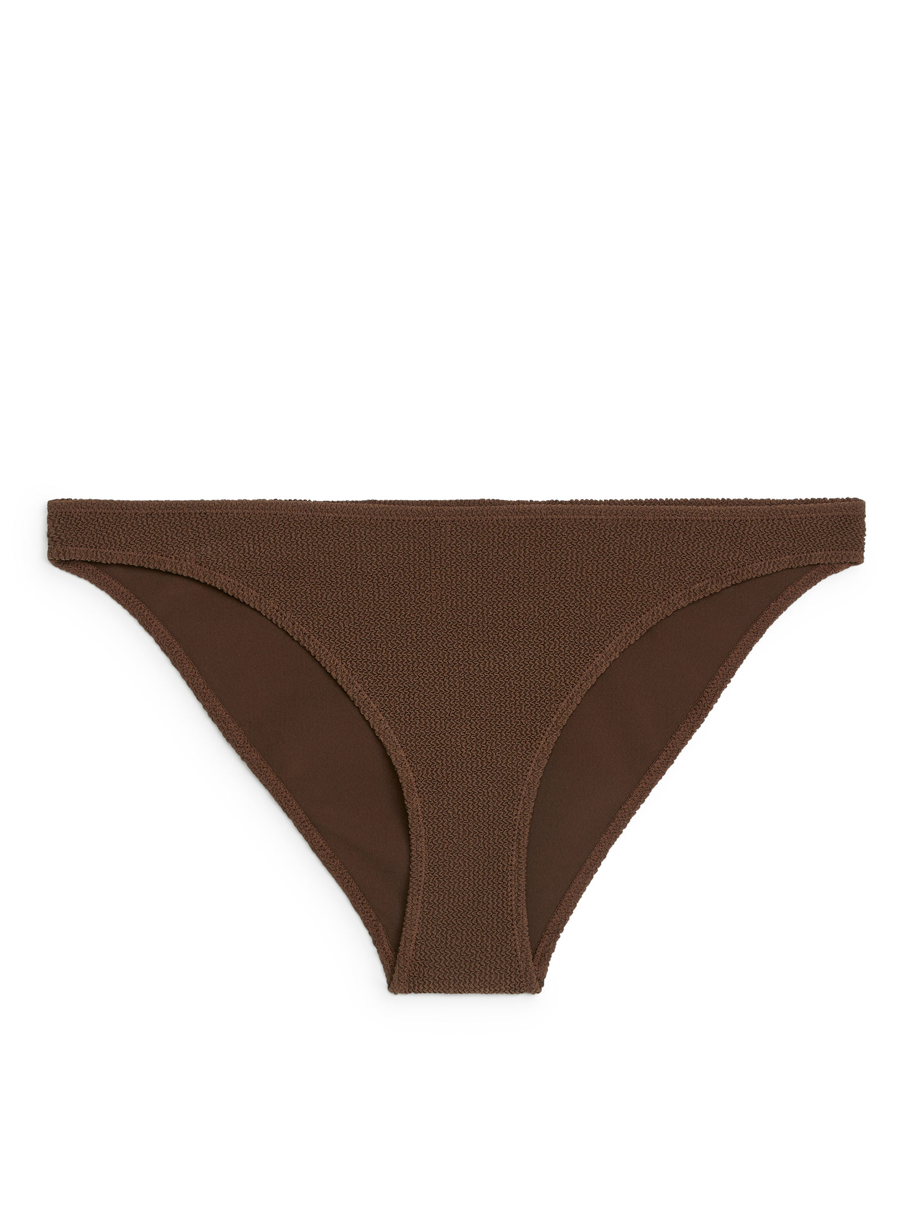 Krinklad bikinitrosa med låg midja - Brun - Women - 1141399004