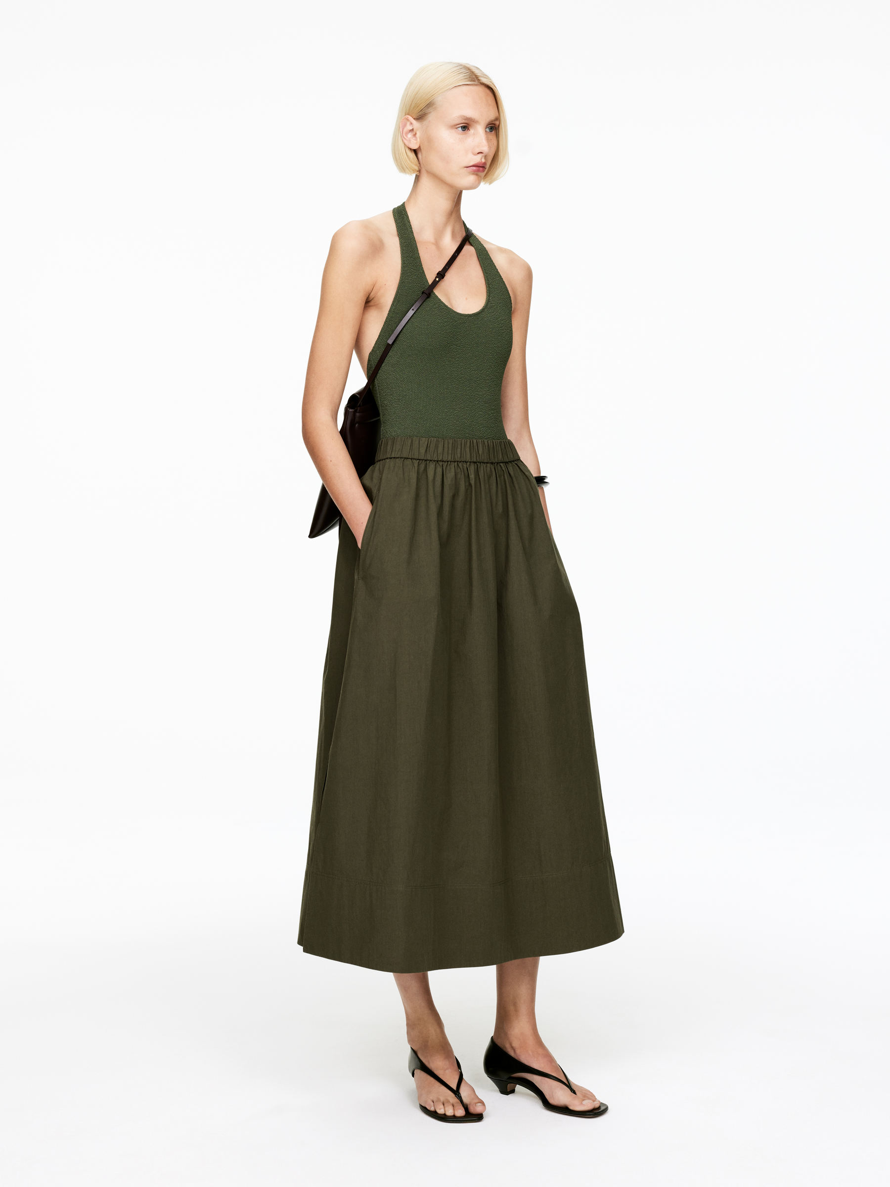 A-Line Cotton Skirt - Khaki Green - Regular fit - Children - StillMedia/Lookbook - 3